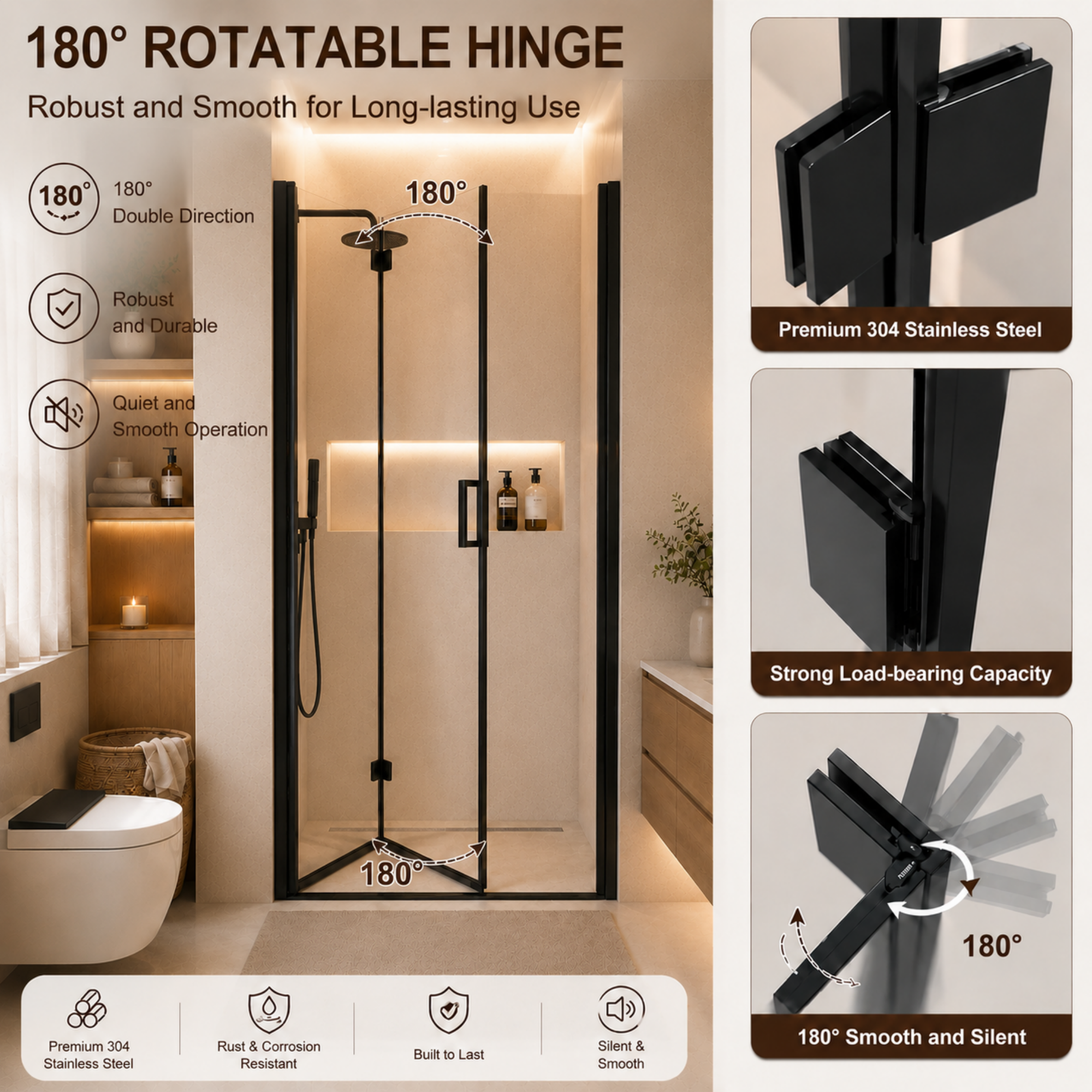 32-35 x 72 in Folding Pivot Shower Door - 32-33.2 x 72 in view 4