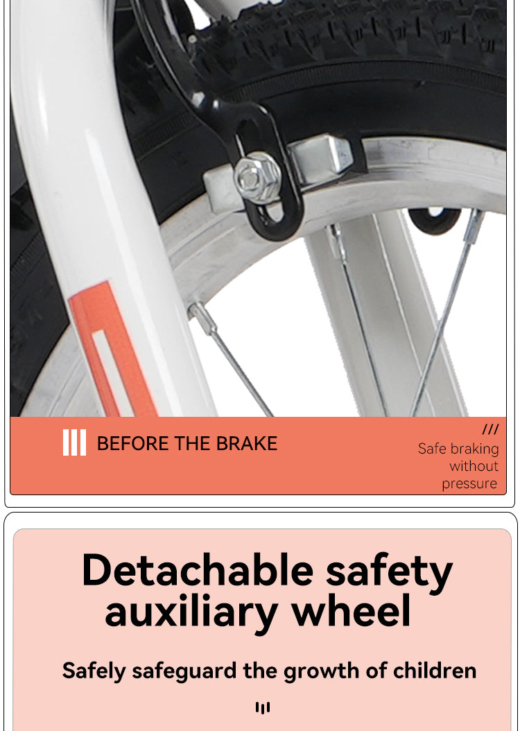 FKZNPJ 18 inch sporty kids bike with training wheels and stand Adjustable saddle Suitable for boys and girls aged 5-10 years tall Height 39-49 inches Available in a variety of colors