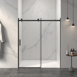 56-60 x 72 in Frameless Sliding Shower Door - 56-60 x 72 in / Matte Black view 1