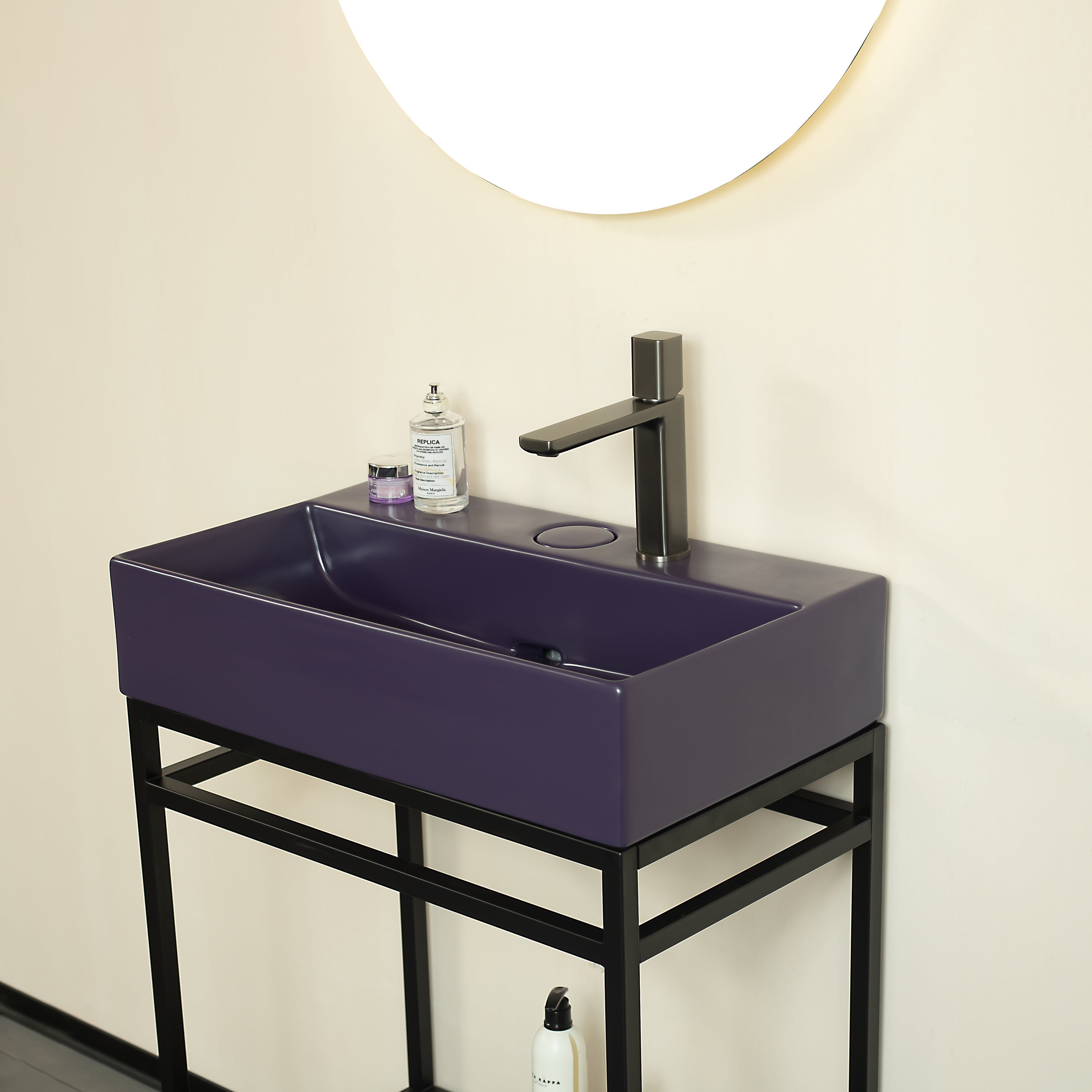 LOFI 24'' Bathroom Sink without Cabinet, Purple Ceramic Basin