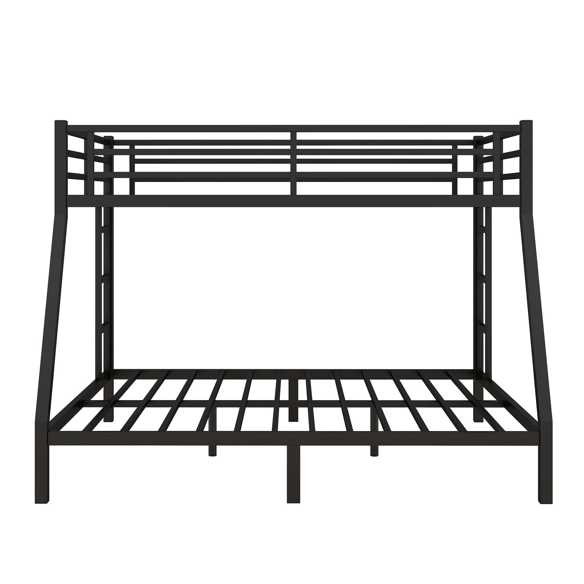 Metal Full XL over King Bunk Bed for Teens and Adults,Space-Saving/Noise Reduced/No Box Spring Needed, Black