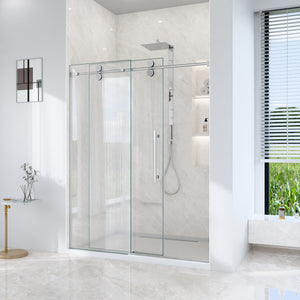 44-60 in Frameless Single Sliding Shower Door - 44-48 x 76 in / Chrome view 3