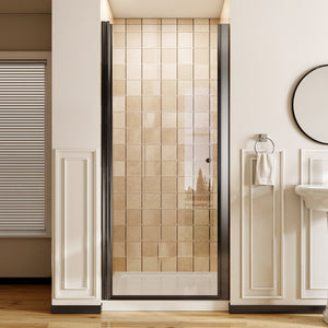 28-34.8 x 72 in Matte Black Frameless Pivot Shower Door - 34-34.8 x 72 in / Matte Black view 1