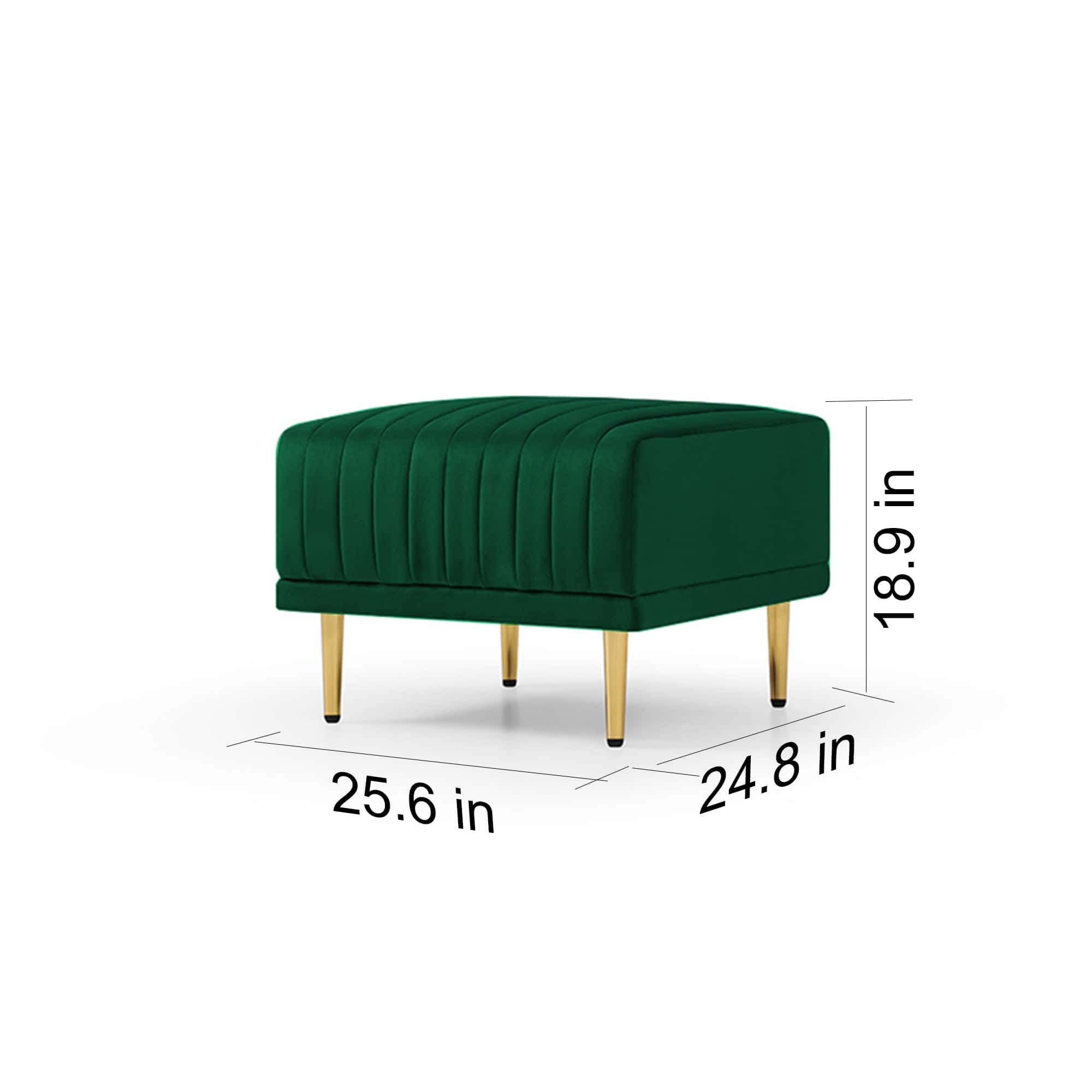 Ottoman Bench for big sofas or Living room Sofas Green Velvet