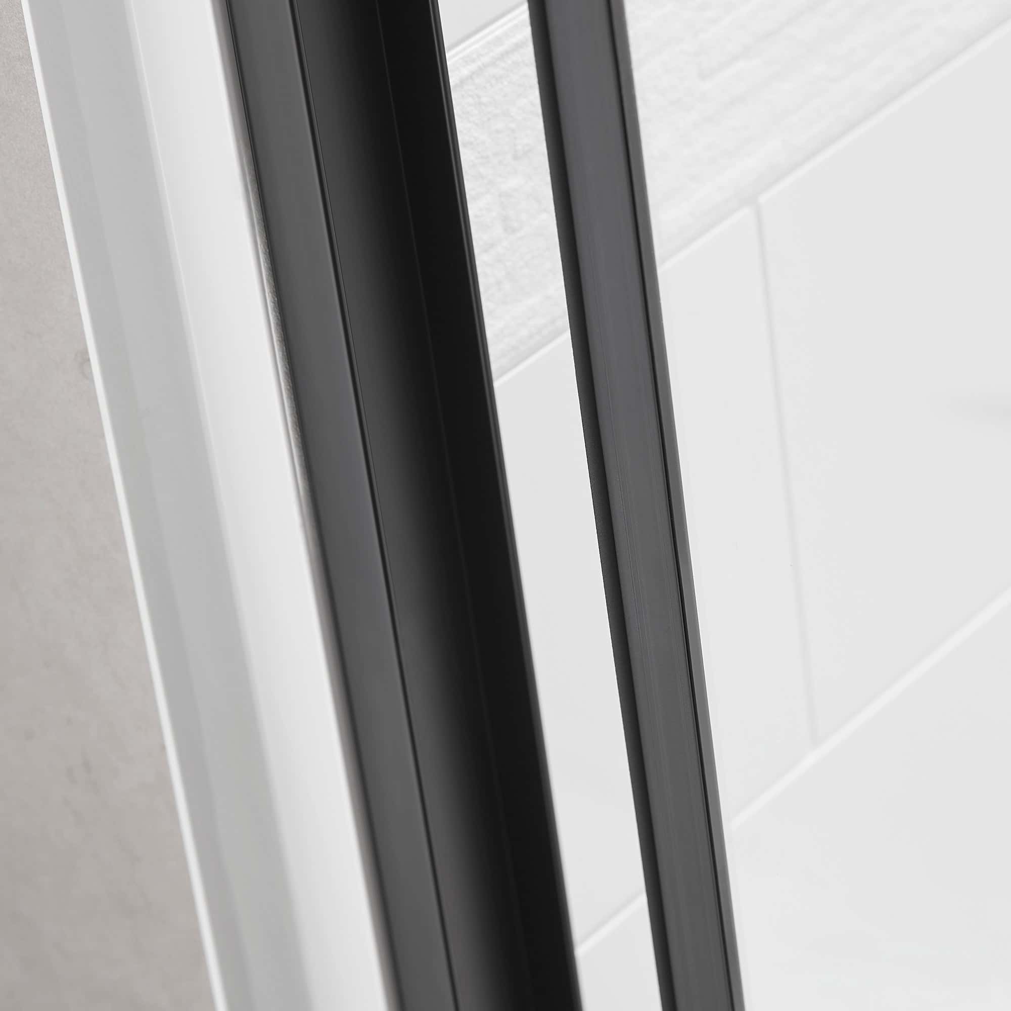 60"W x 60"H Bathtub Glass Sliding Shower Tub Door, 1/4 in. Clear Glass, Framed Bypass Double Sliding Tub Glass Door, Matte Black Finish