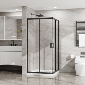 36 x 36 x 72 in Corner Shower Enclosure with Base - 36 x 36 x 72 in / White Base view 2