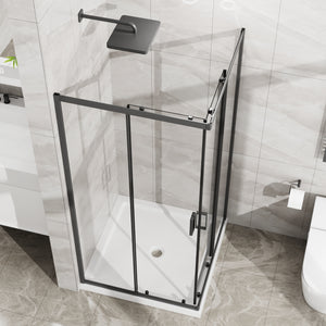 36 x 36 x 72 in Corner Shower Enclosure with Base - 36 x 36 x 72 in / White Base view 1