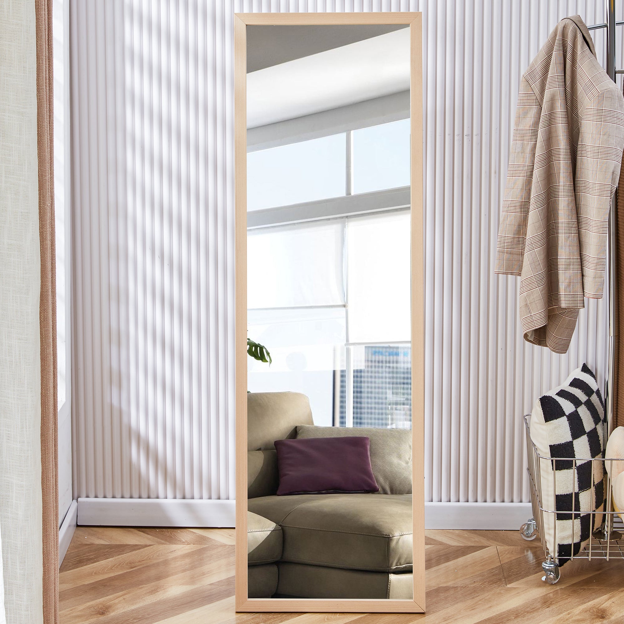 Third generation packaging upgrade, thickened border, full length mirror, dressing mirror, bedroom entrance, decorative mirror, clothing store, mirror. 57.9"*18.1"