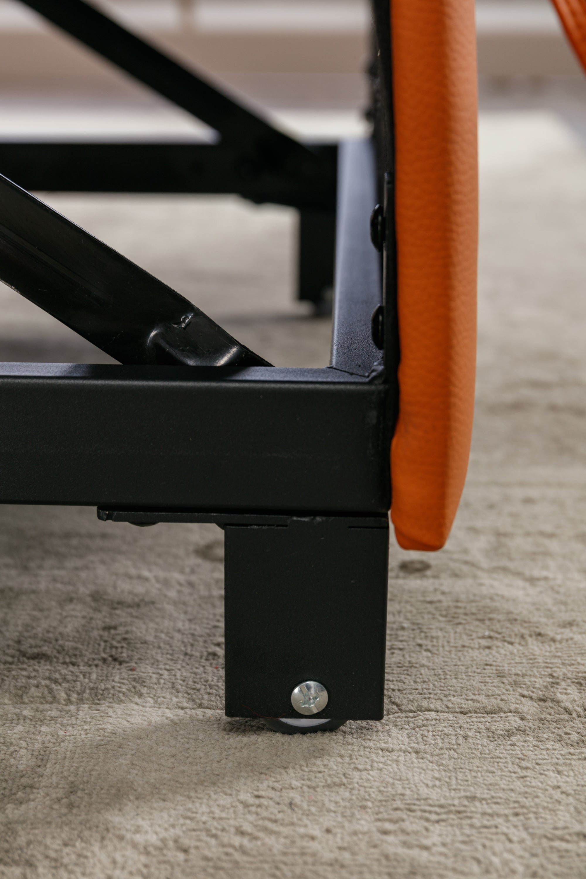 Futon Chair Bed Convertible Chair 3-in-1 Pull Out Sleeper Chair Beds with USB Ports,Wear-resistant and Anti-scratch, Armchair Bed Sleeper for Living Room (Orange Leather)