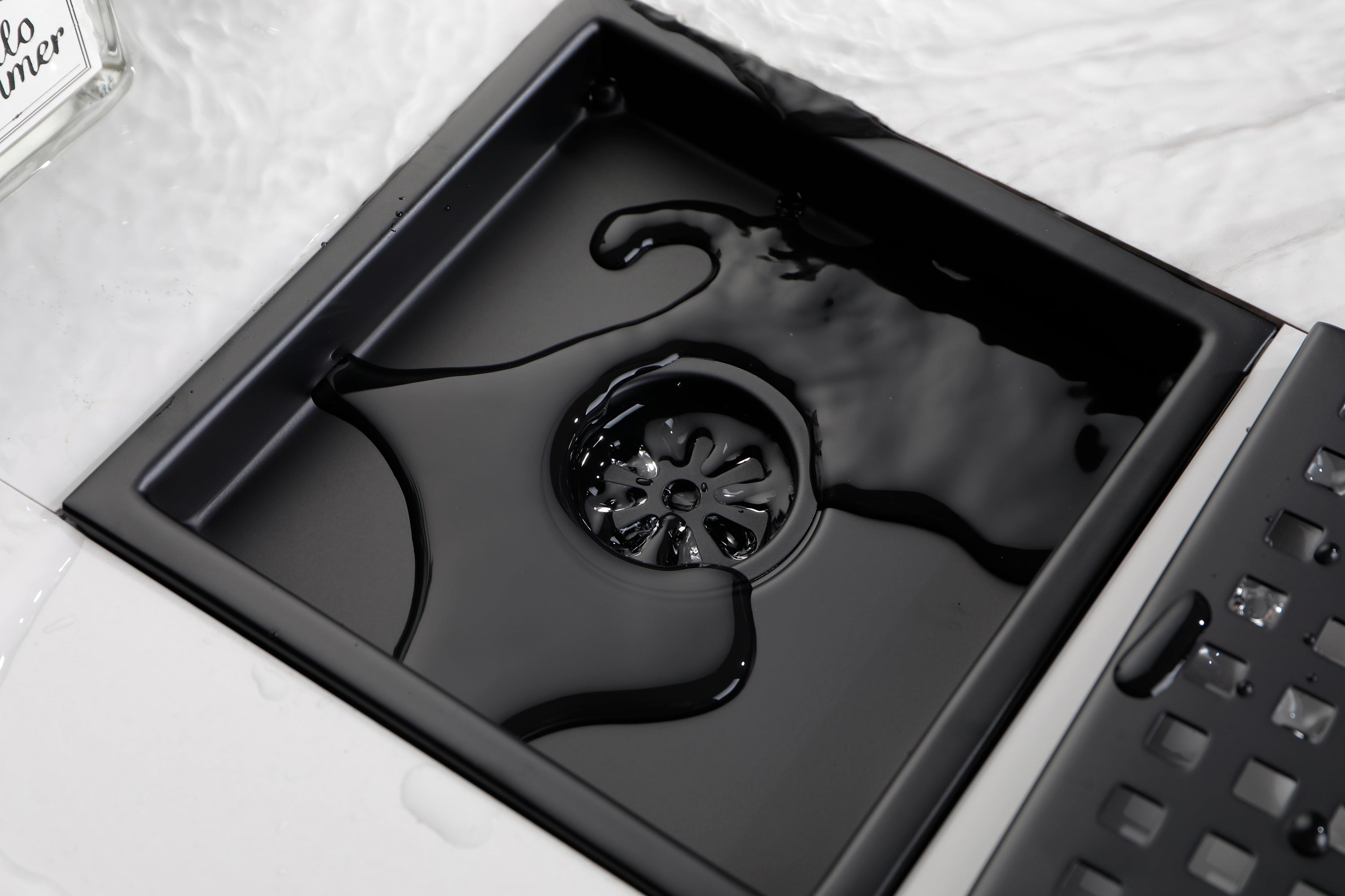 6 Inch Square Shower Floor Drain Square Shower Floor Drain with Flange,Pattern Grate Removable,Food-Grade SUS 304 Stainless Steel