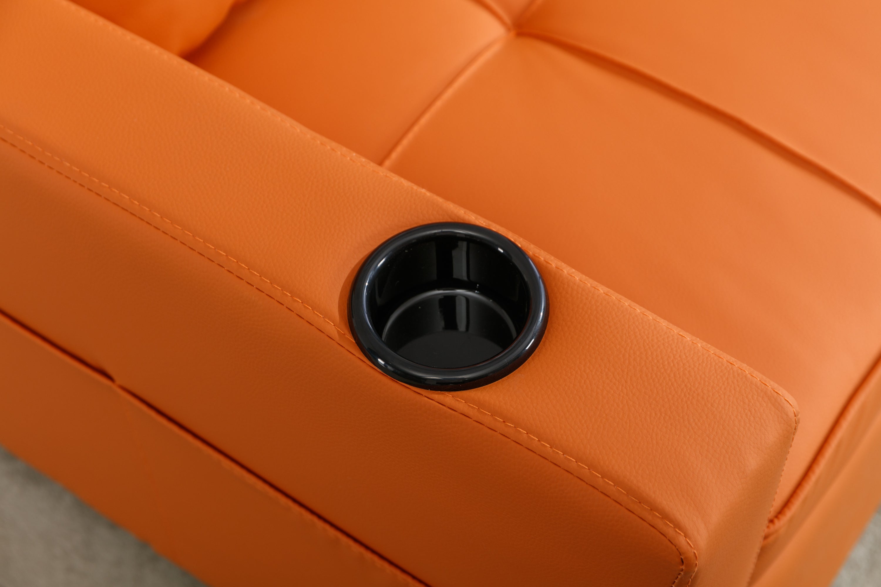 Futon Chair Bed Convertible Chair 3-in-1 Pull Out Sleeper Chair Beds with USB Ports,Wear-resistant and Anti-scratch, Armchair Bed Sleeper for Living Room (Orange Leather)