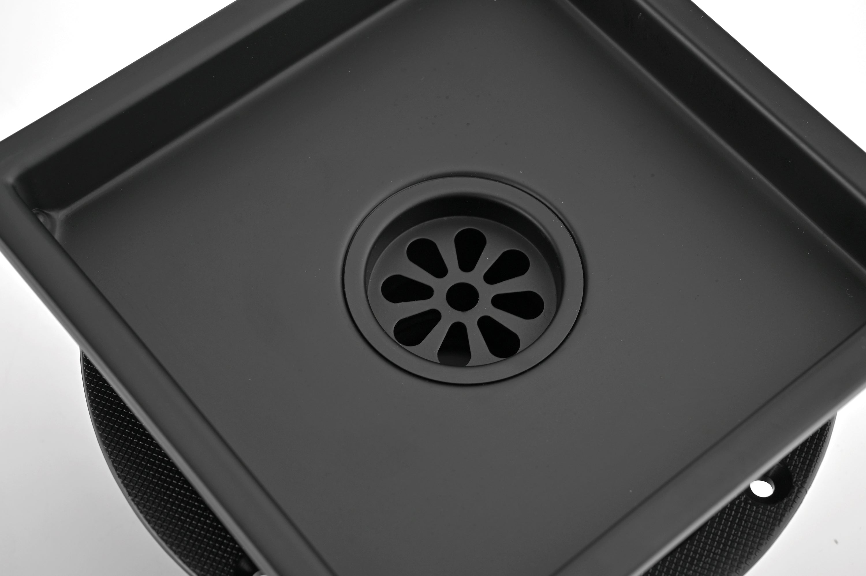 6 Inch Square Shower Floor Drain Square Shower Floor Drain with Flange,Pattern Grate Removable,Food-Grade SUS 304 Stainless Steel