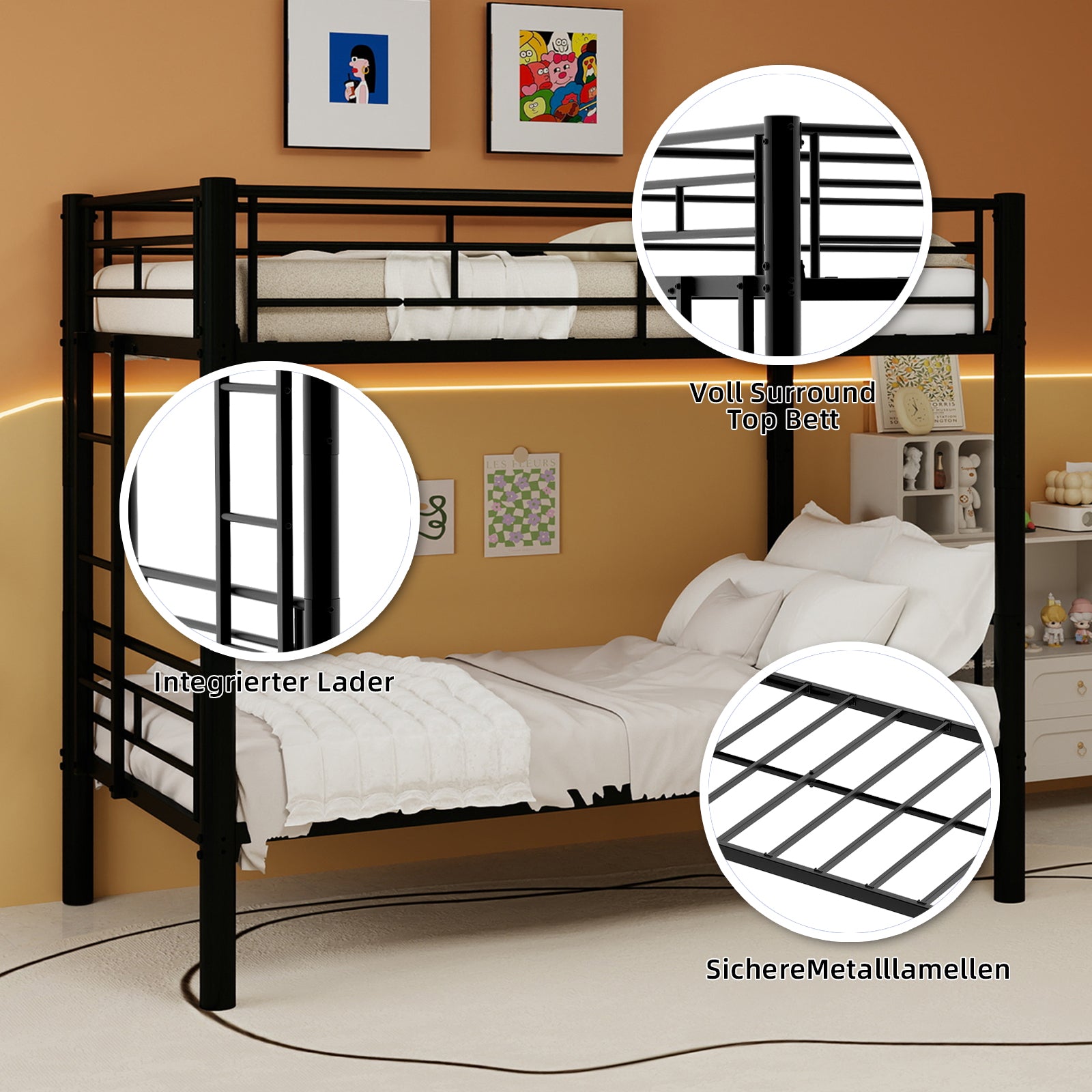 Twin Over Twin Convertible Metal Bunk Bed — supplier product image 5