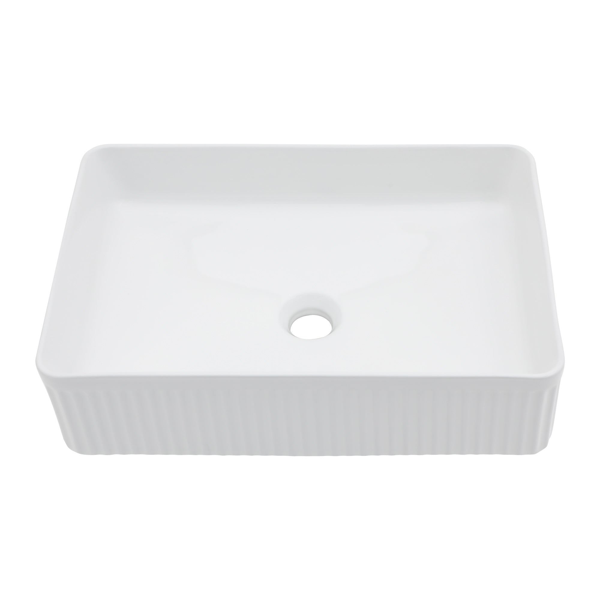 19.63"x13.69" White Ceramic Rectangular Vessel Bathroom Sink