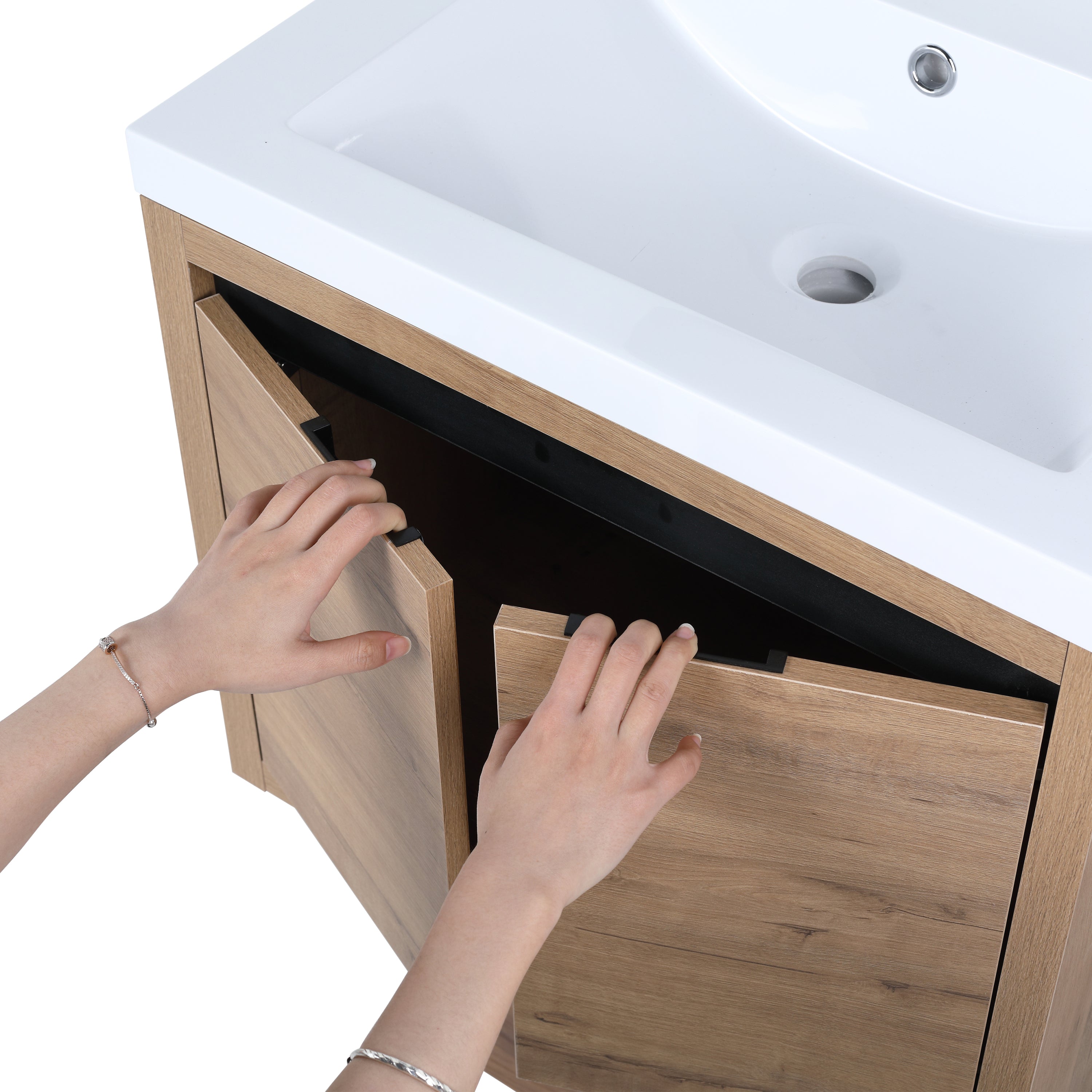 Bathroom Cabinet With Sink,Soft Close Doors,Float Mounting Design,24 Inch For Small Bathroom,24x18-00924 IMO-1(KD-Packing),W128650513