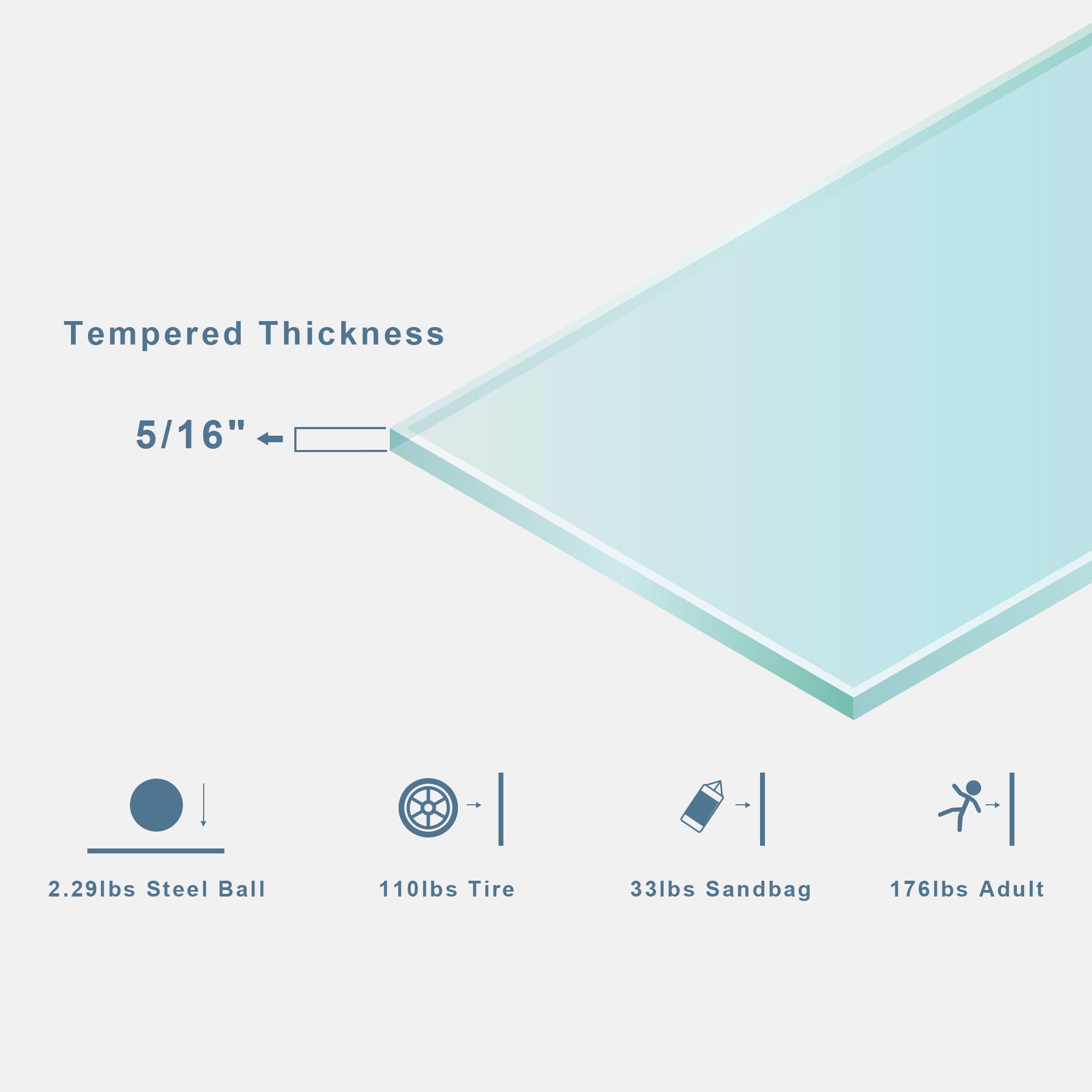 56-60 in. W x 76 in. H Frameless Shower Door, Single Sliding Shower Door, 5/16" (8mm) Clear Tempered Glass Shower Door with Explosion-Proof Film, Stainless Steel Hardware, Gold 24D210-60G-COMBO