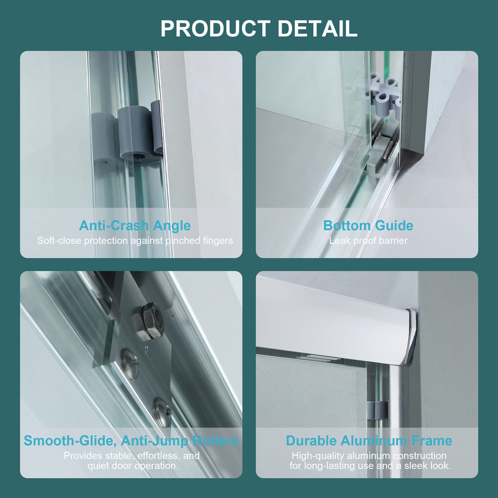 48 x 76 in shower enclosure panel view