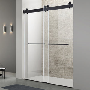 48 x 75 in Double Sliding Shower Door - 48 x 75 in / Matte Black / 5/16 in Glass view 1