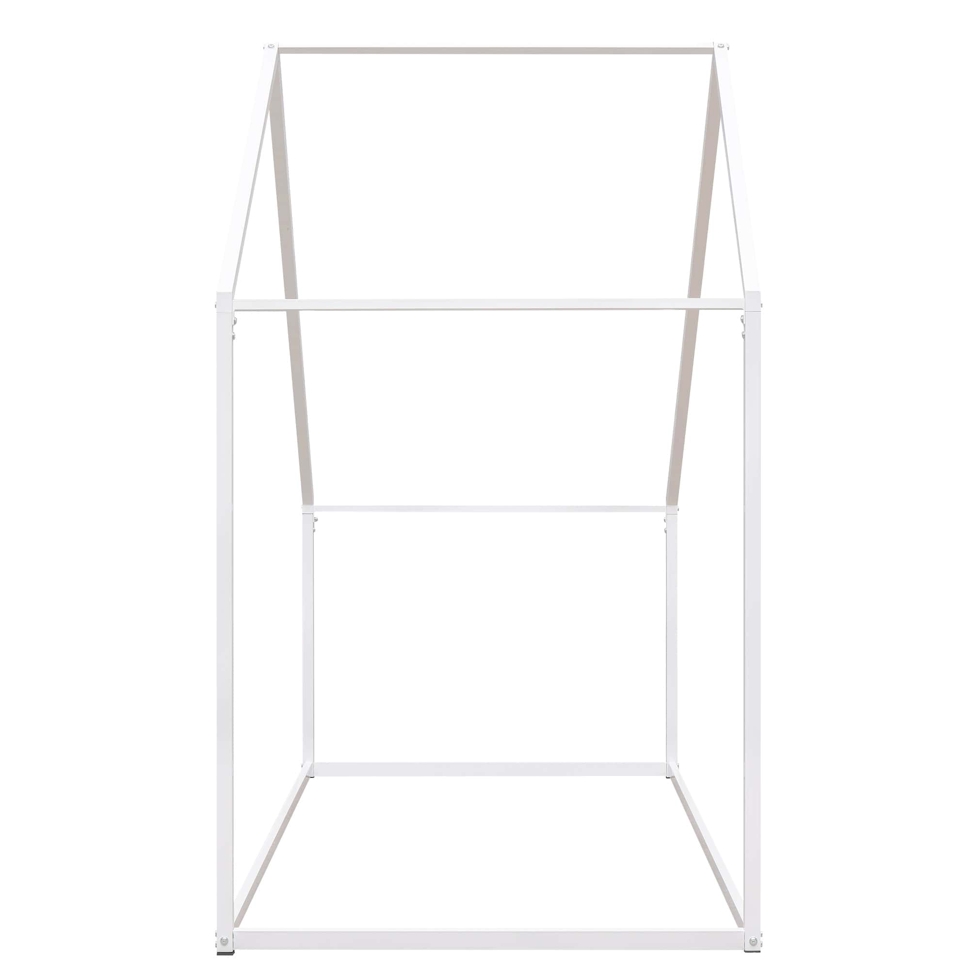 Twin Size Metal House Bed kids Bed, White