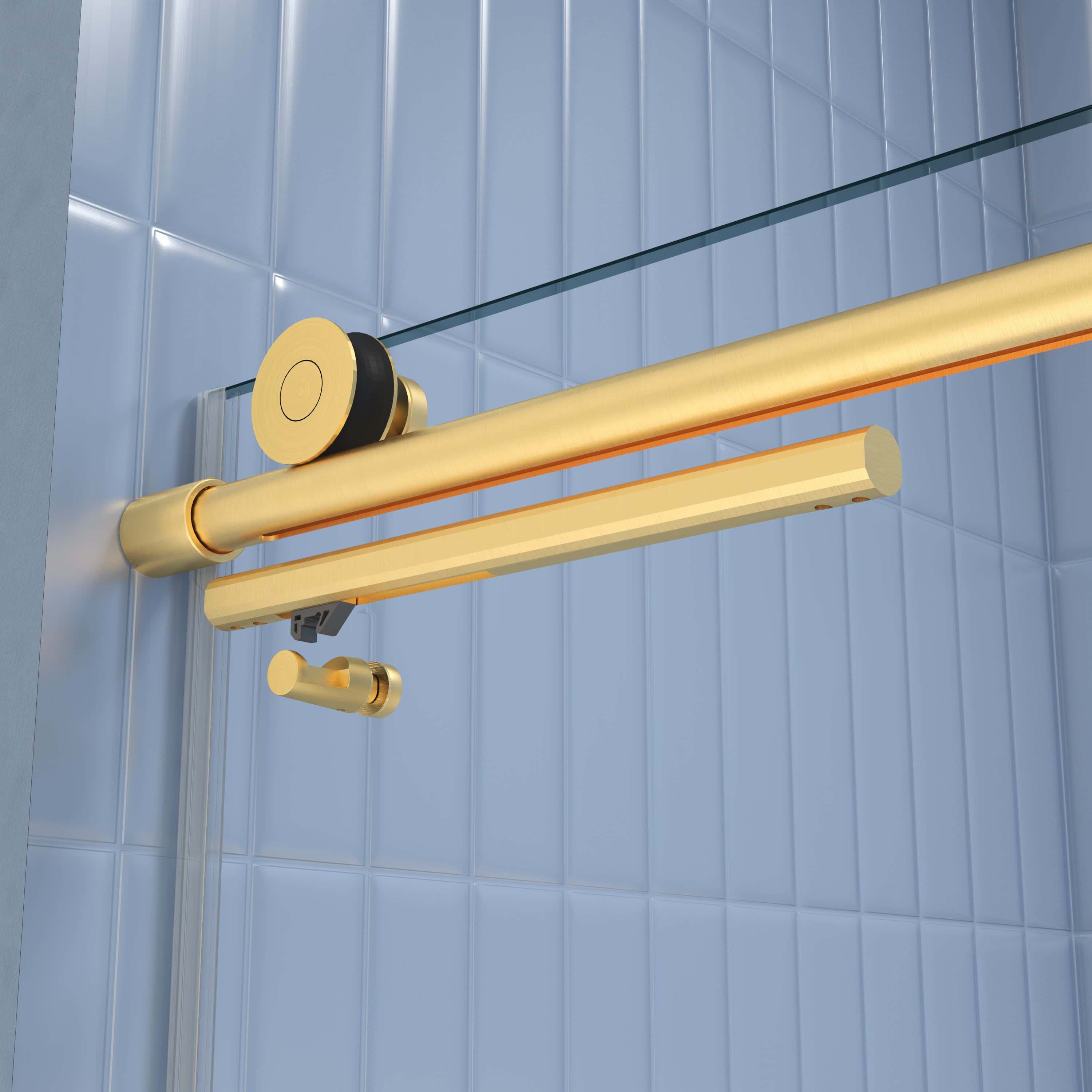 60"W x 74"H Glass shower door, sliding door, soft close system, with 5/16" tempered glass  6074