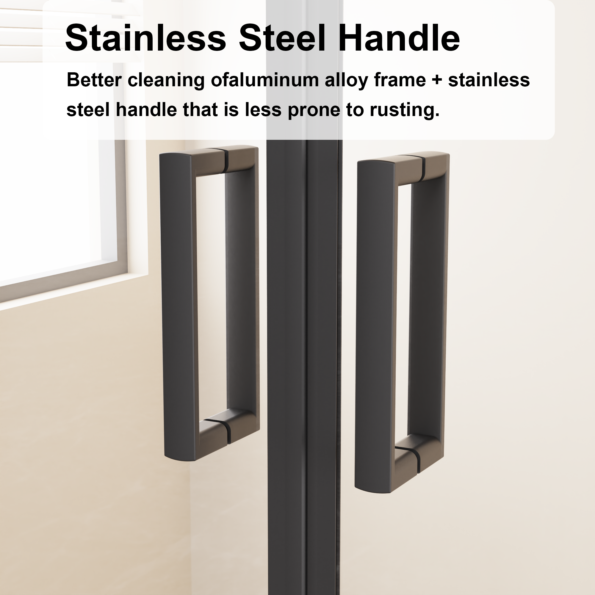 60 x 72 in 4-Panel Center-Opening Shower Door - 60 x 72 in / Matte Black view 4