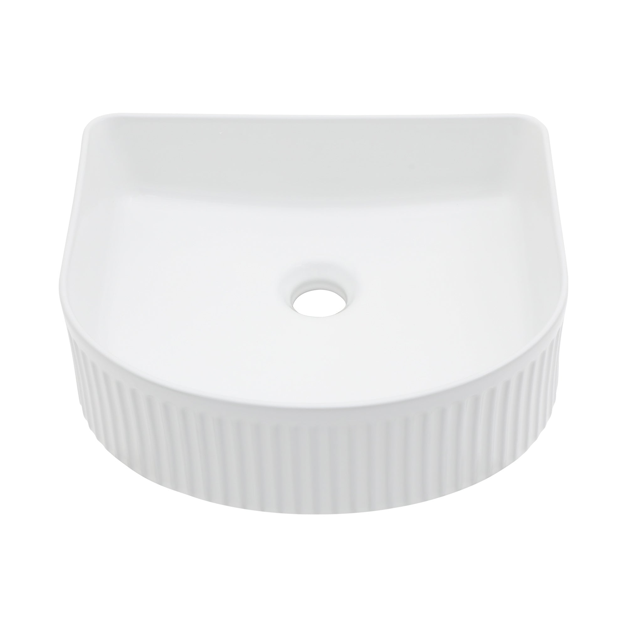 15.69"x13.69" White Ceramic Vessel Bathroom Sink