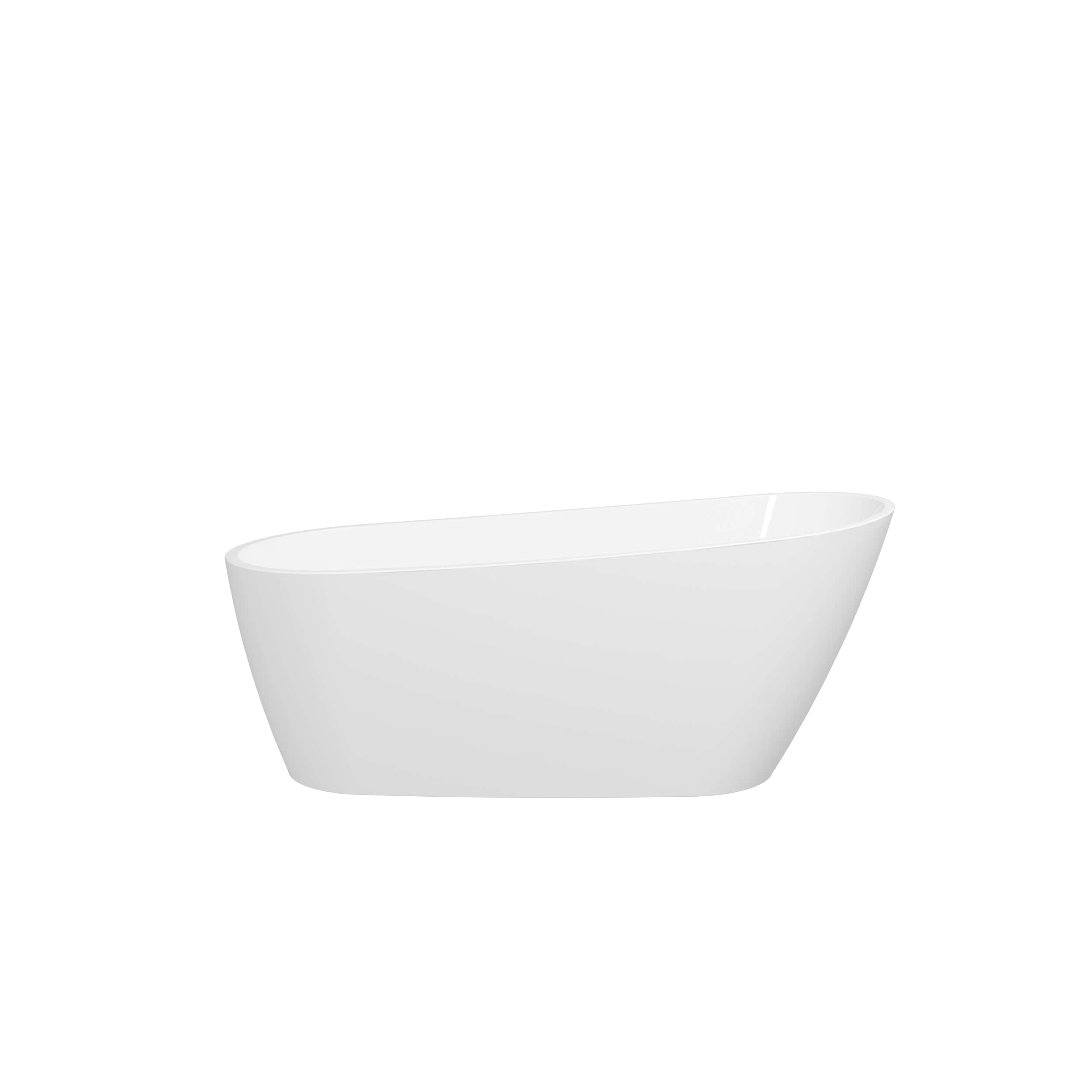 67'' Acrylic Freestanding Soaking Bathtub with Integrated Slotted Overflow and Brushed Nickel Toe-tap Drain, cUPC C ertified, 02141-BN