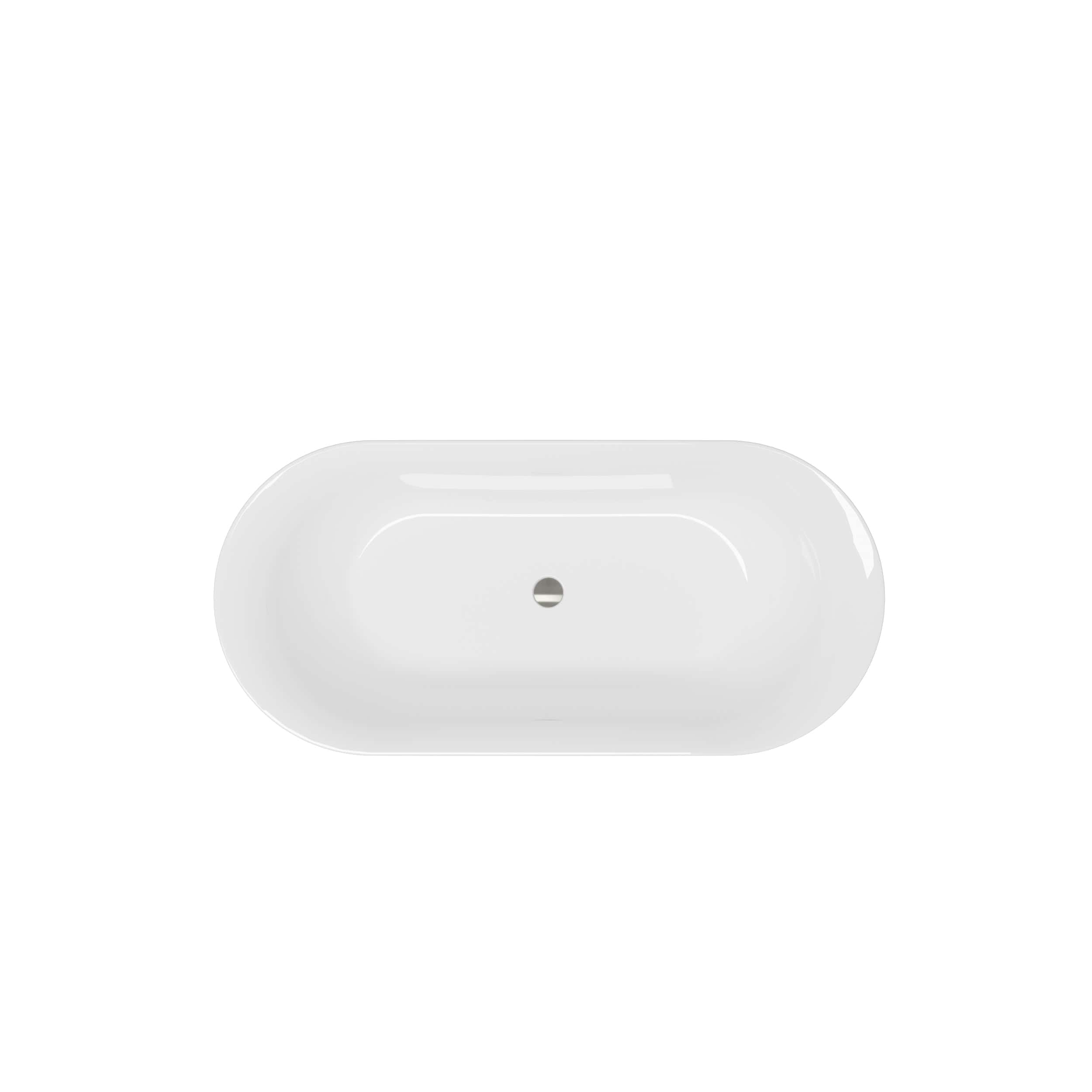 67" Acrylic Freestanding Bathtub-Acrylic Soaking Tubs, Fluted style-Gloss White Freestanding Bathtub With Integrated Slotted Overflow and Brushed Nickel Toe-tap Drain, 02149-BN