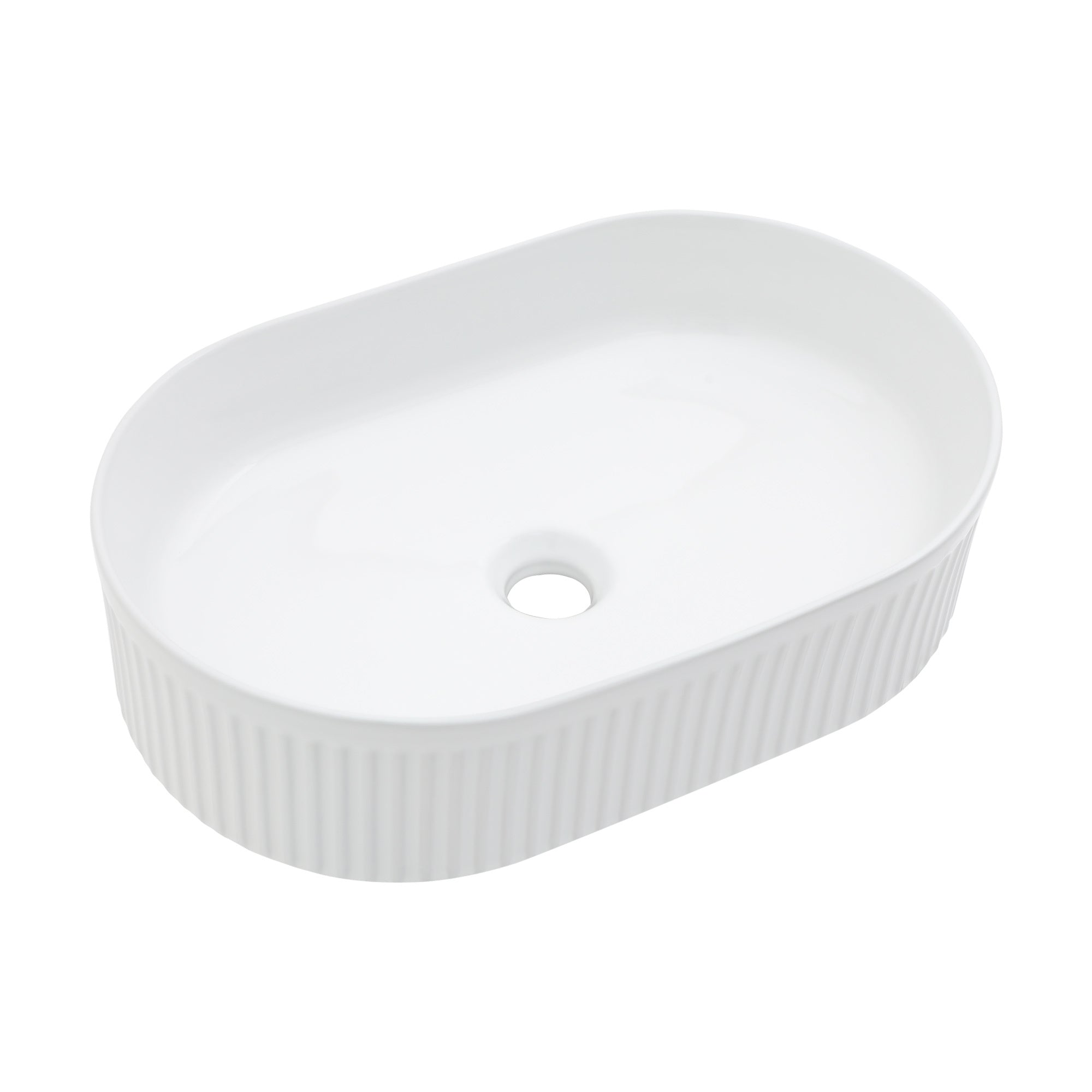 19.31x12.19 Inch White Ceramic Oval Vessel Bathroom Sink