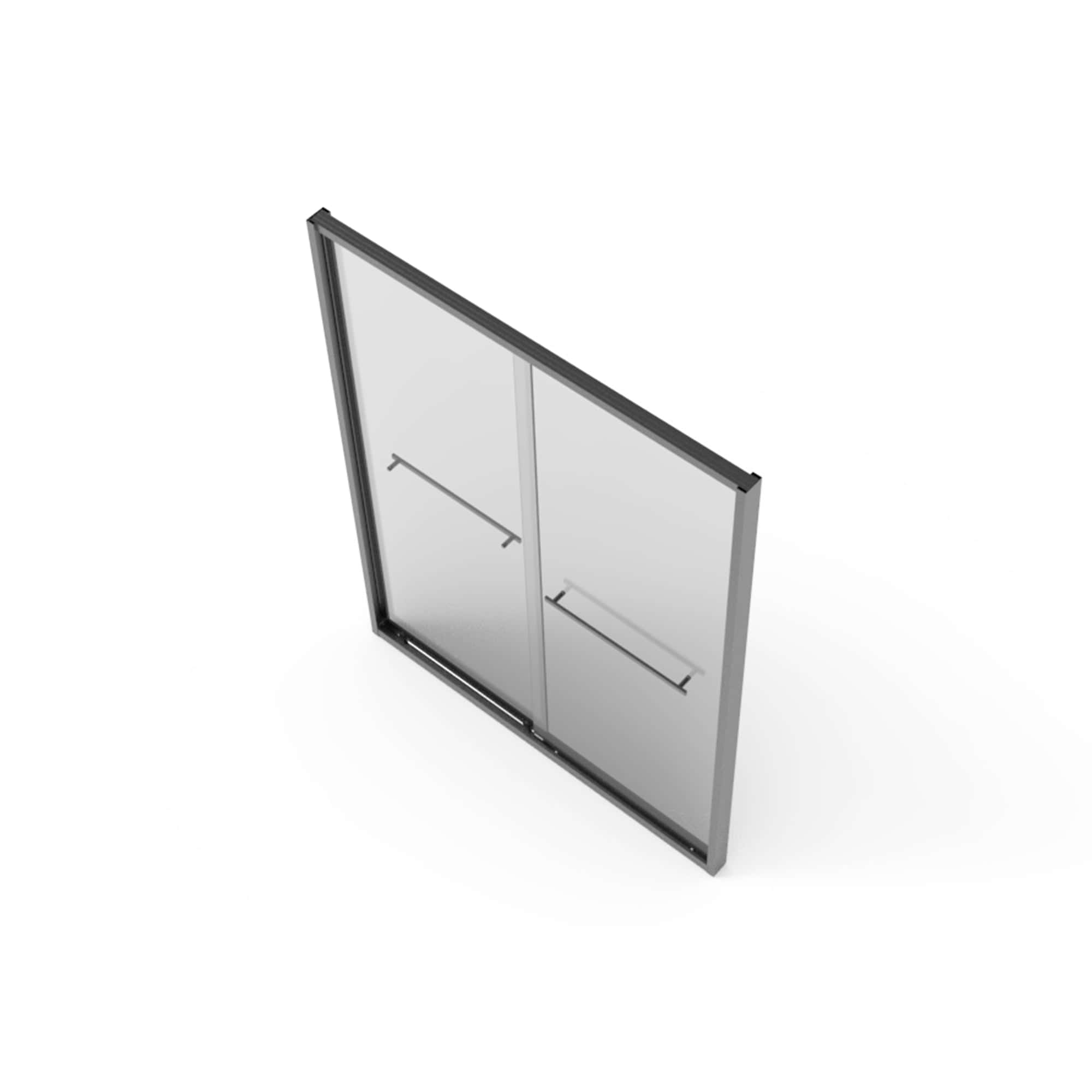 56-60"W x 70"H Aluminum Frame Double Sliding Shower Door,Bypass Bathroom Sliding Door with Premium 5/16" (8mm) Clear Tempered Glass, Black Hardware Sliding Glass Shower Enclosure,Matte Black Finished