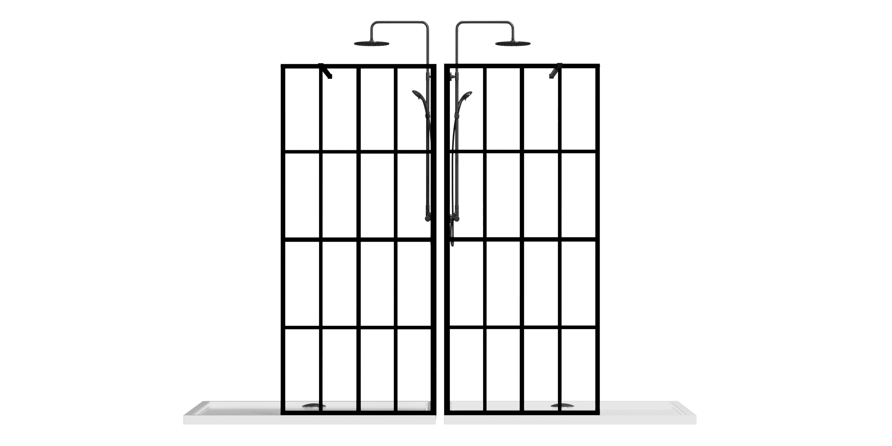 Goodyo 46"W X 72"H Shower Screen Walk-in Wet-room Black