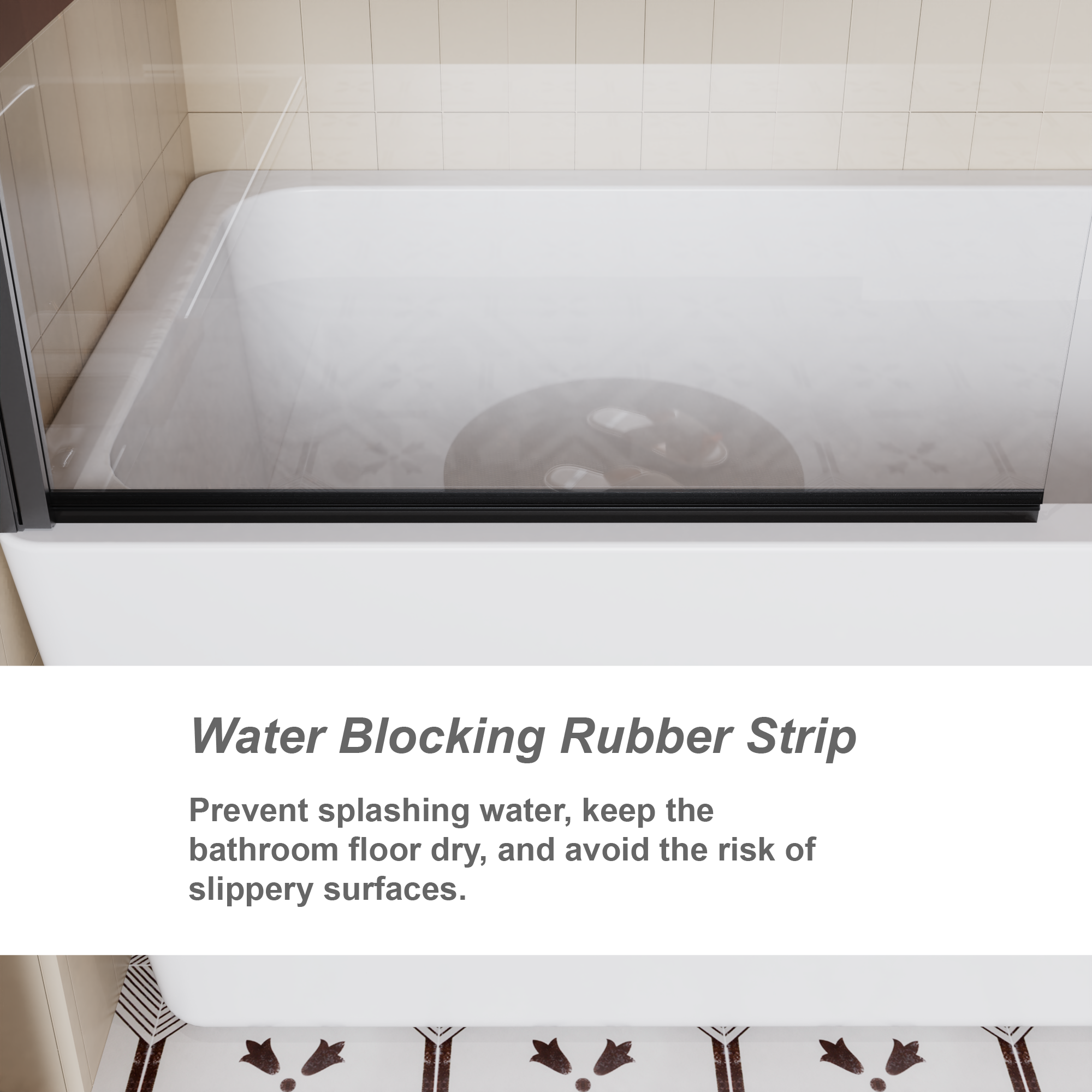 32 x 55 in Bohemian Bathtub Screen - 32 x 55 in / Matte Black view 6