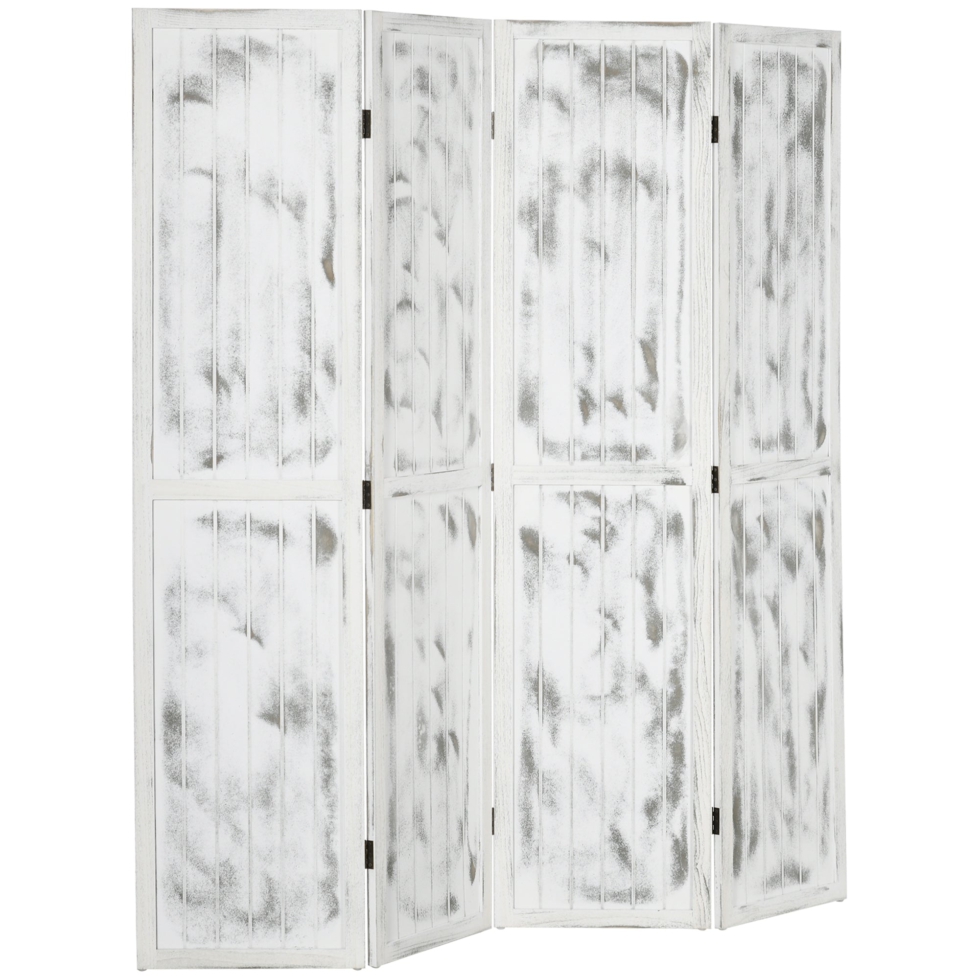 HOMCOM 5.5' 4 Panel Room Divider Folding Privacy Screen Panels, White