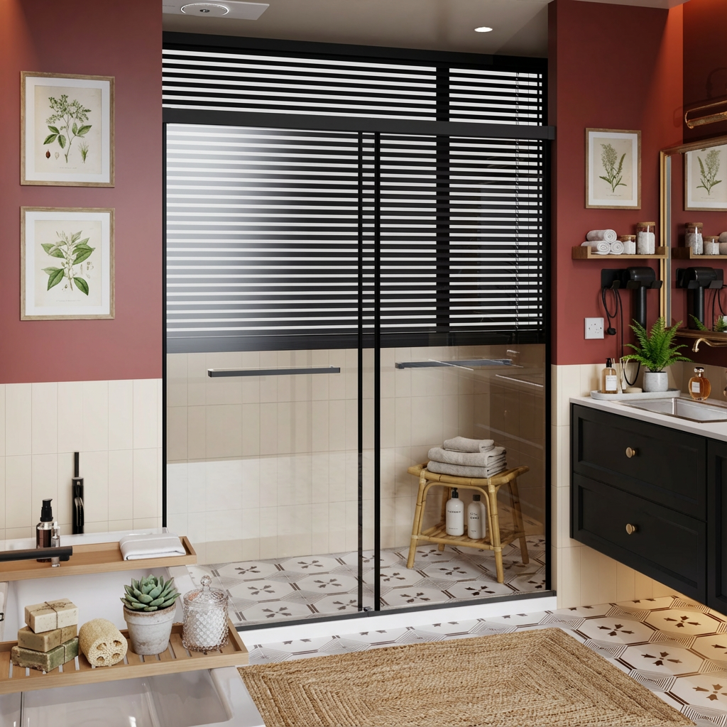 48-60 x 72 in Soft-Close Dual Sliding Shower Door - 60 x 72 in / Matte Black view 2