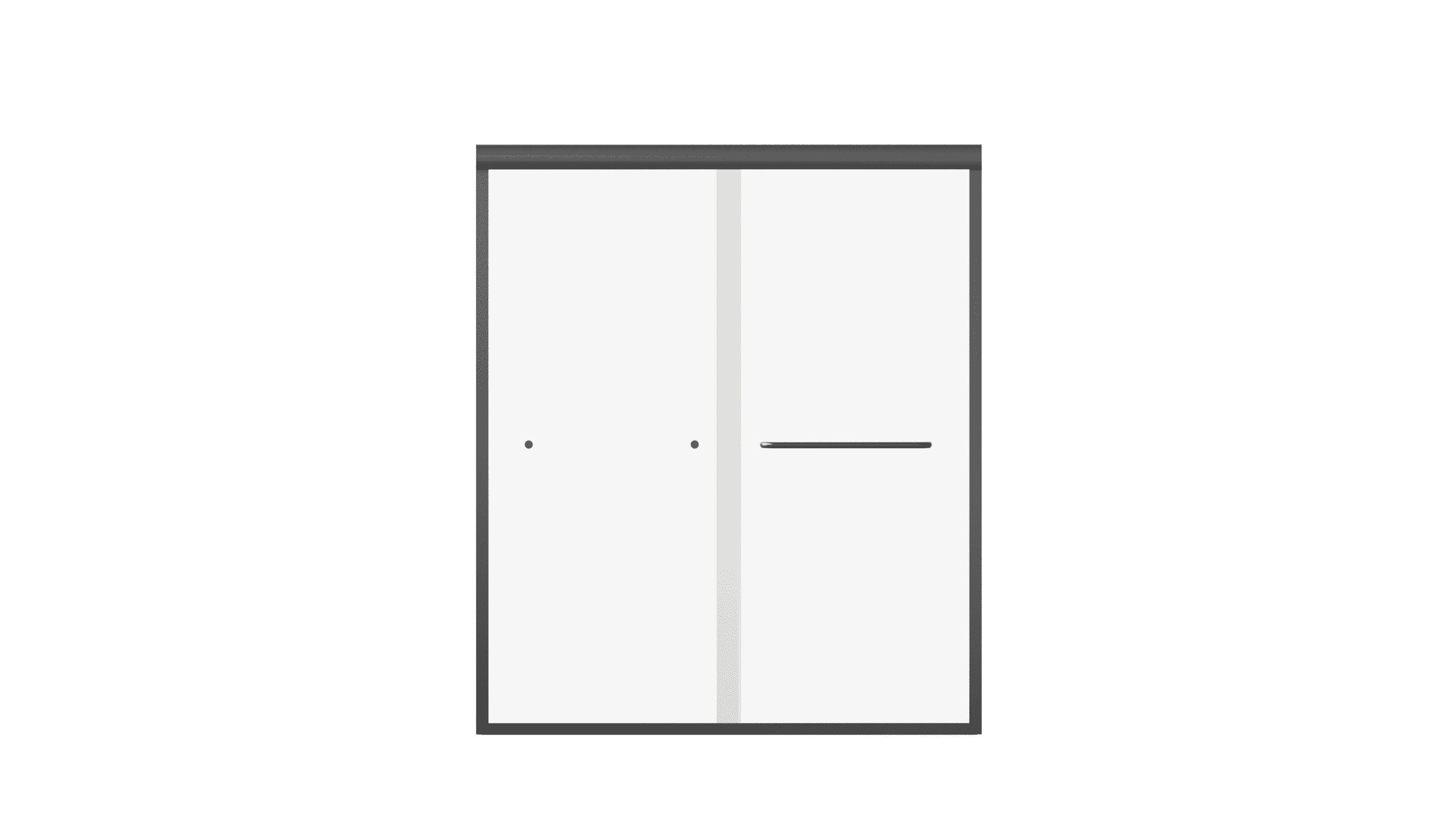 56"-60"W x 70" H  Semi-Frameless Double Sliding Shower Door, Bypass Shower Door, 1/4" (6mm) Thick SGCC Tempered Glass Door,  Matte Black
