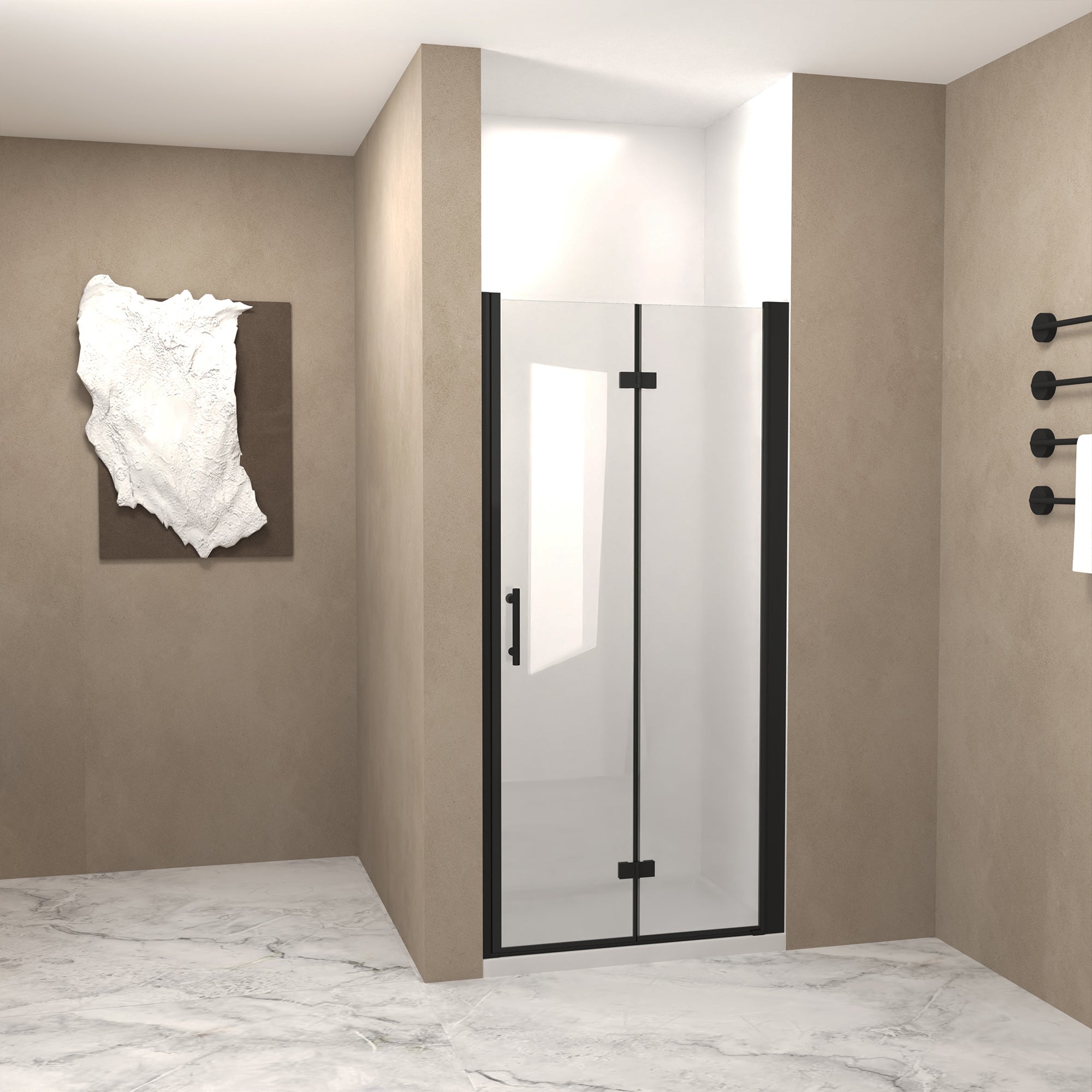 32-36 x 72 in Matte Black Bi-Fold Shower Door - 32 x 72 in view 3