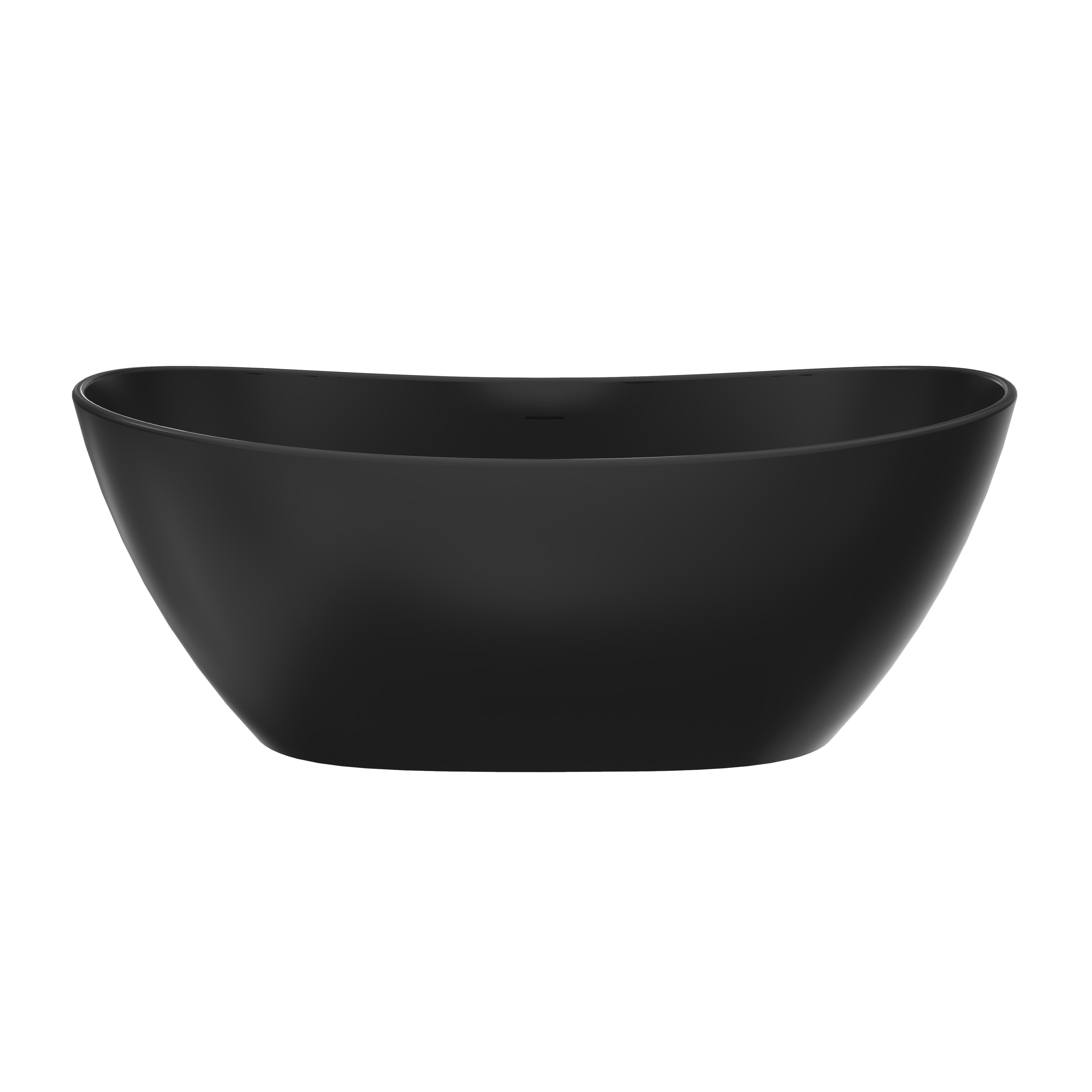 65-inch artificial stone freestanding soaking tub, side view