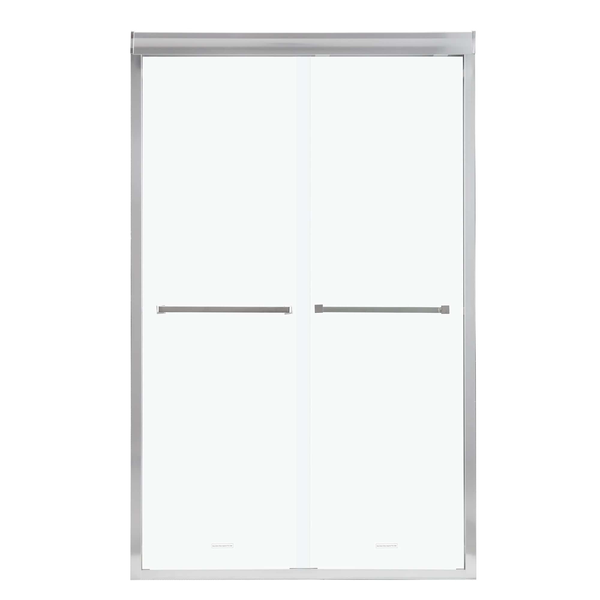 Shower Door 48" W x 76"H Semi-Frameless Bypass Sliding Shower Enclosure, Chrome