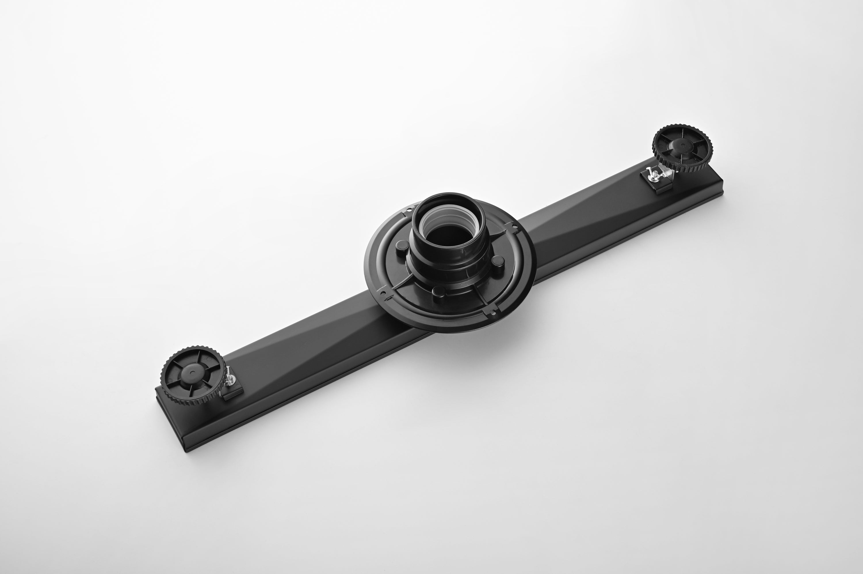 24 Inches Linear Shower Drain with Removable Quadrato Pattern Grate, 304 Stainless Shower Drain Included Hair Strainer and Leveling Feet, Flange