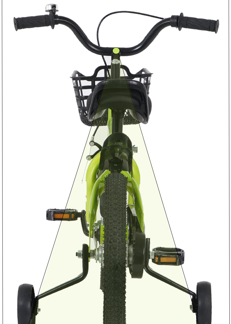 FKZNPJ 18 inch sporty kids bike with training wheels and stand Adjustable saddle Suitable for boys and girls aged 5-10 years tall Height 45-57 inches Available in a variety of colors