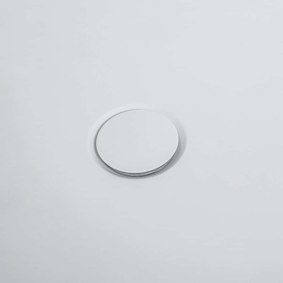 67"L x 33.5"W x 20"H Solid Surface Freestanding Oval Soaking Bathtub in Matte White with Drain