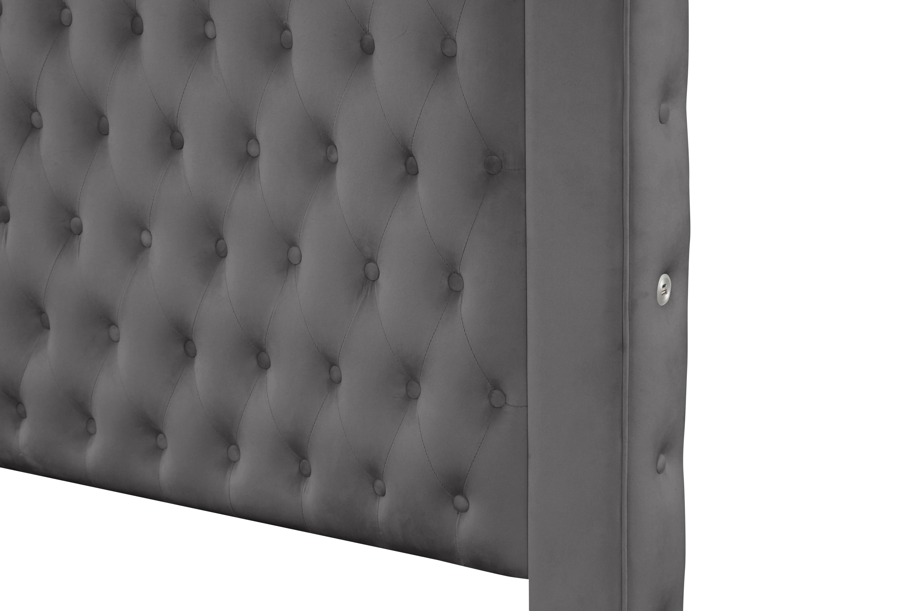 luxurious Four-Poster King Bed Made with Wood in Gray