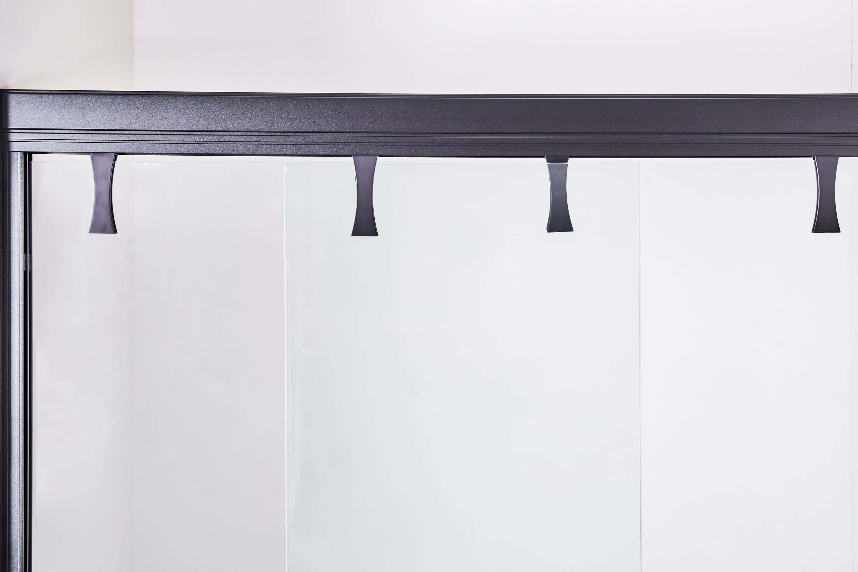56-60"W x 76"H Semi-Frameless Shower Door, Double Sliding Shower Door, 5/16" (8mm) Clear Tempered Glass Shower Door with Explosion-Proof Film, Matte Black 24D212-60MB-COMBO-1
