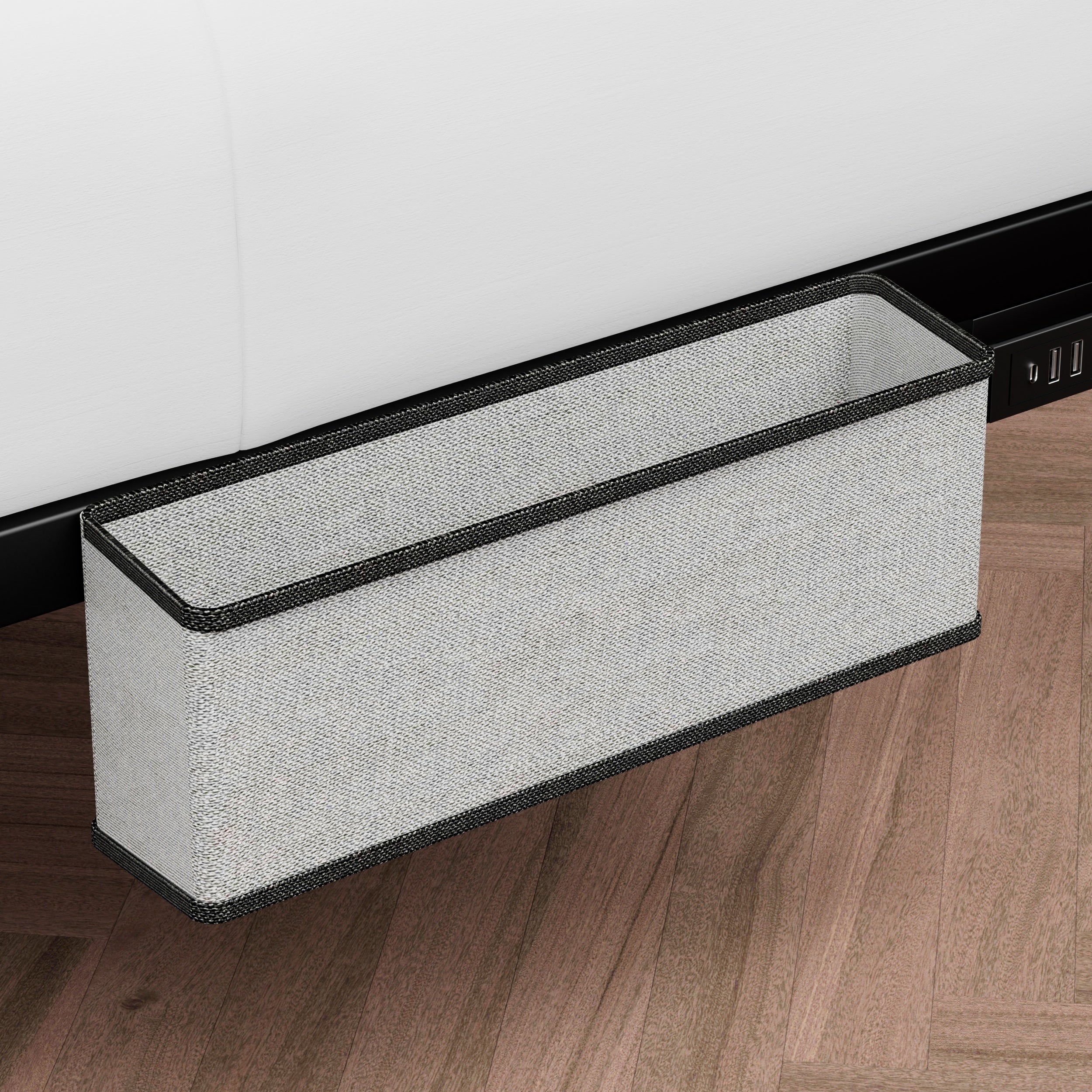 Floating Bed Frame King Size with LED Lights & charging station, Metal Platform Queen Bed, 79.9'' L x 76.2'' W x 7.9'' H.