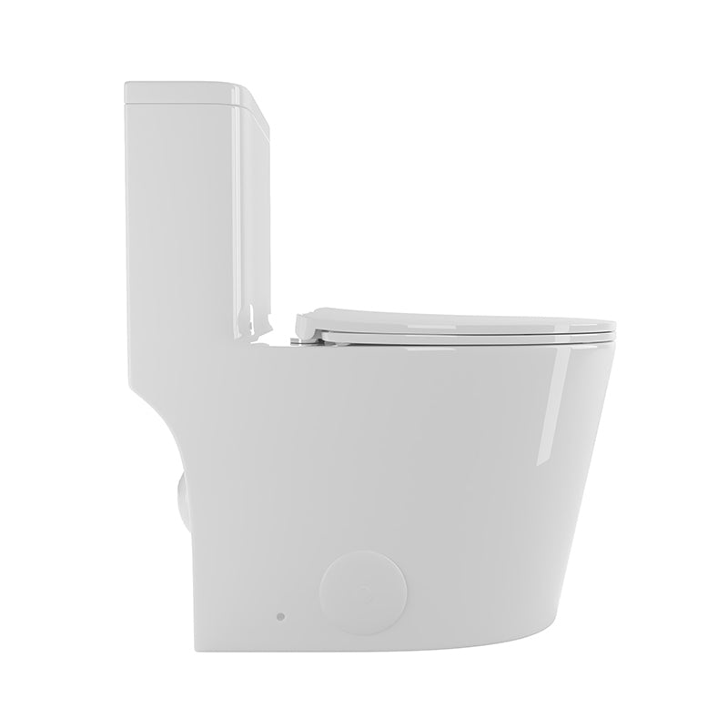 1.1/1.6 GPF Elongated Comfort Height Floor Mounted One-Piece Toilet ,  CUPC Certified, WaterSense Cetified, Ceramic, White Color, Soft Close Seat, T036WT