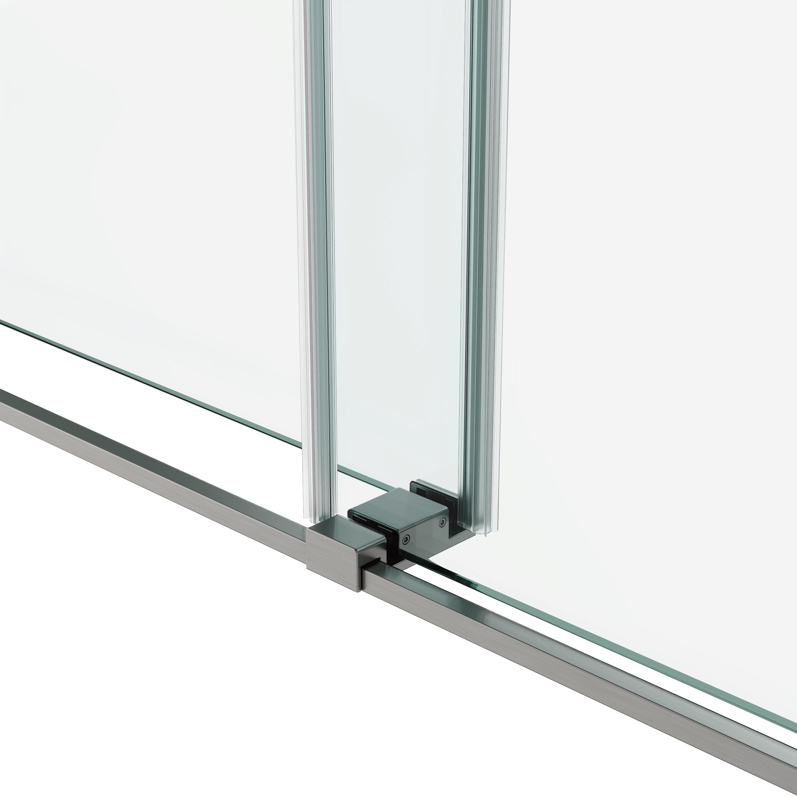 48 x 76 in frameless double sliding shower door detail view 5