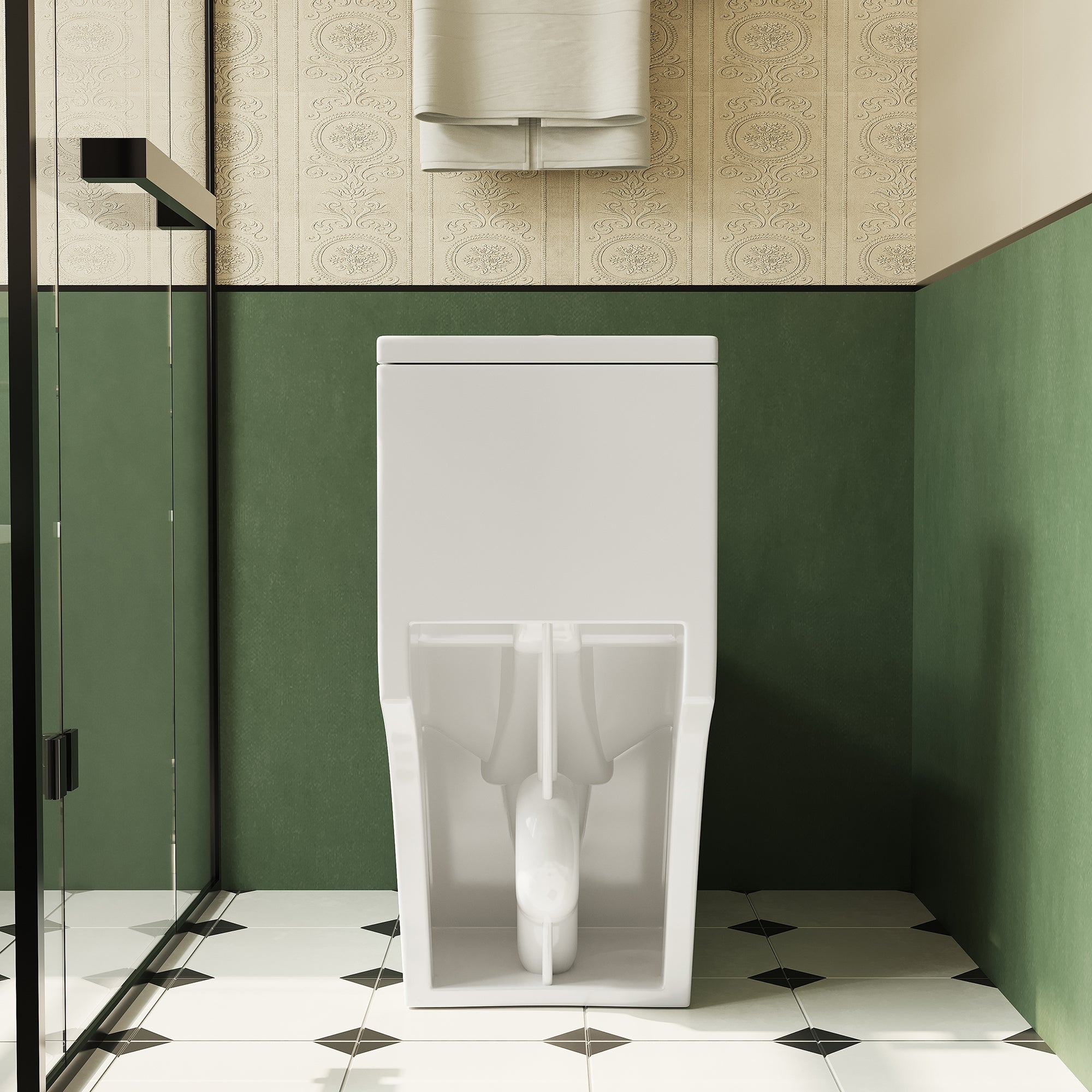 1.1/1.6 GPF Elongated Comfort Height Floor Mounted One-Piece Toilet ,  CUPC Certified, WaterSense Cetified, Ceramic, White Color, Soft Close Seat, T036WT