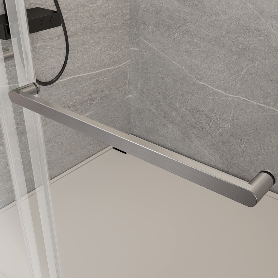 56 to 60 in. W x 76 in. H Double Sliding Frameless Soft-Close Shower Door, Premium 3/8 Inch (10mm) Thick Tampered Glass and Easy-cleaning Coating in Chrome 23D02-60C