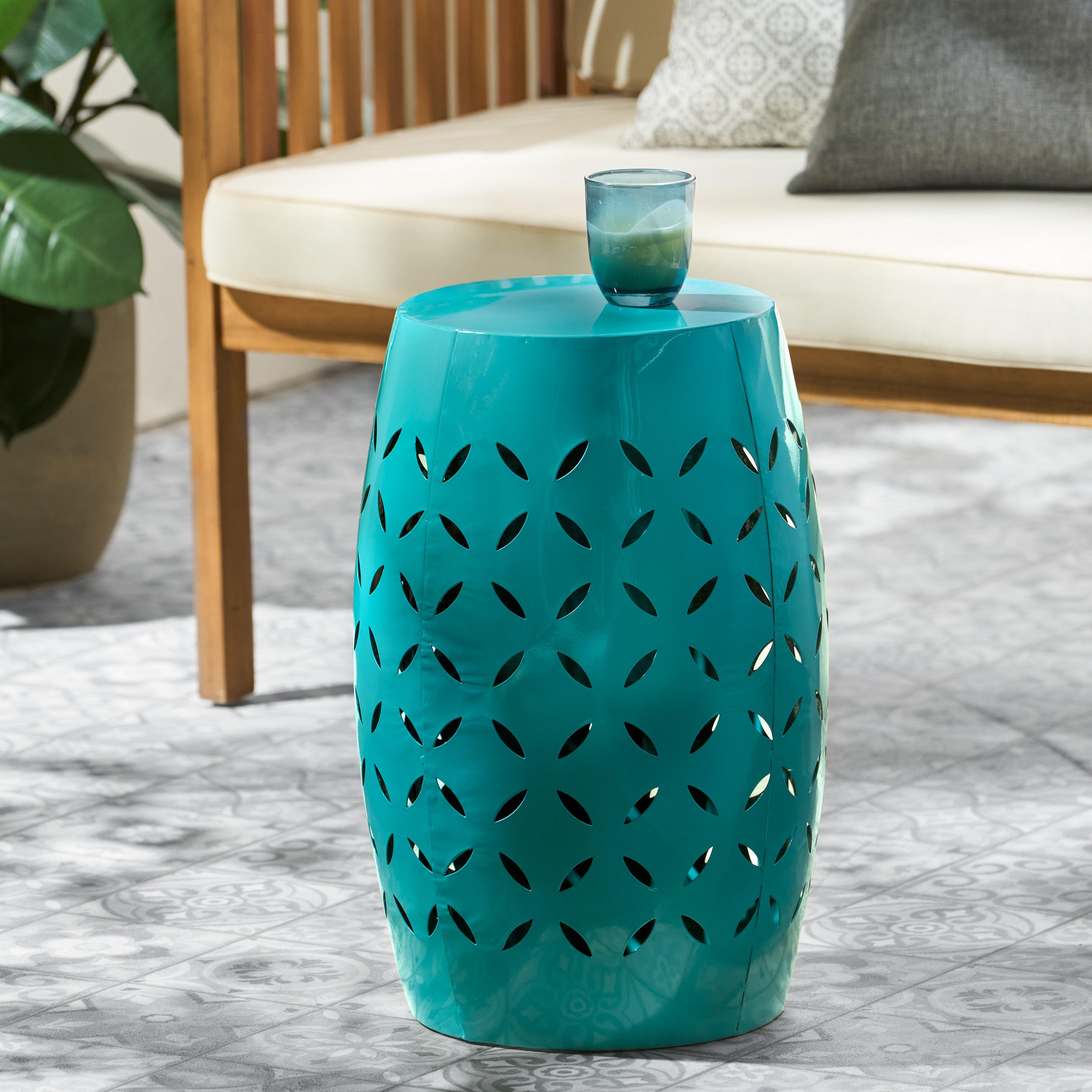 LILAC 12" SIDE TABLE - TEAL