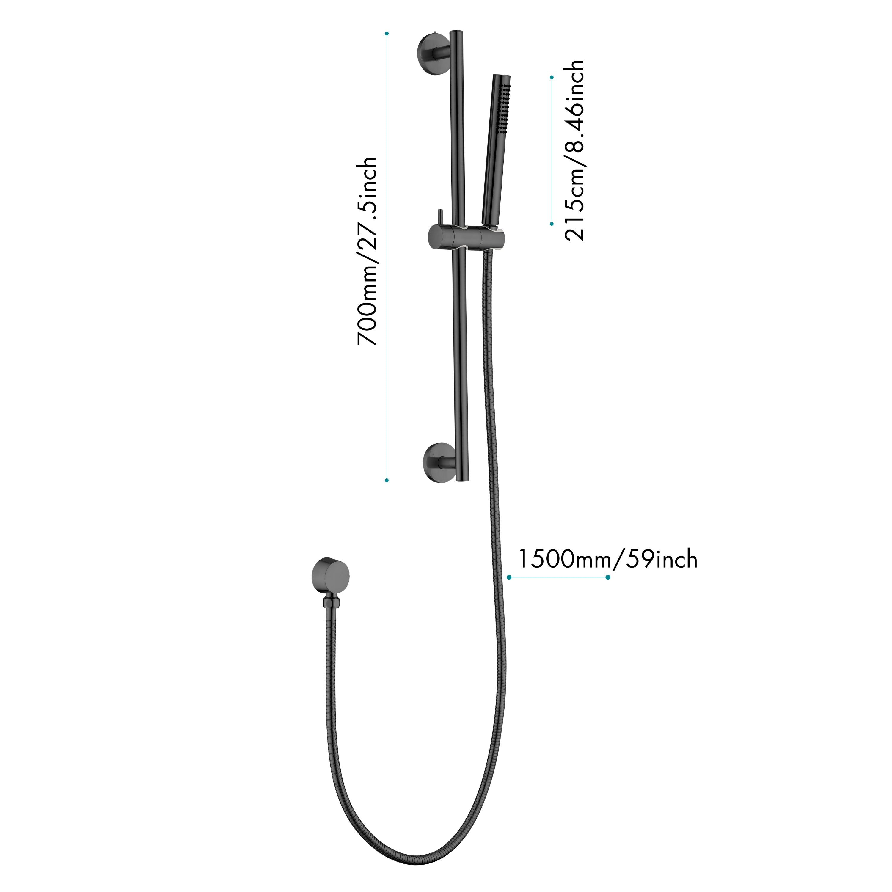 Eco-Performance Handheld Shower with 28-Inch Slide Bar and 59-Inch Hose